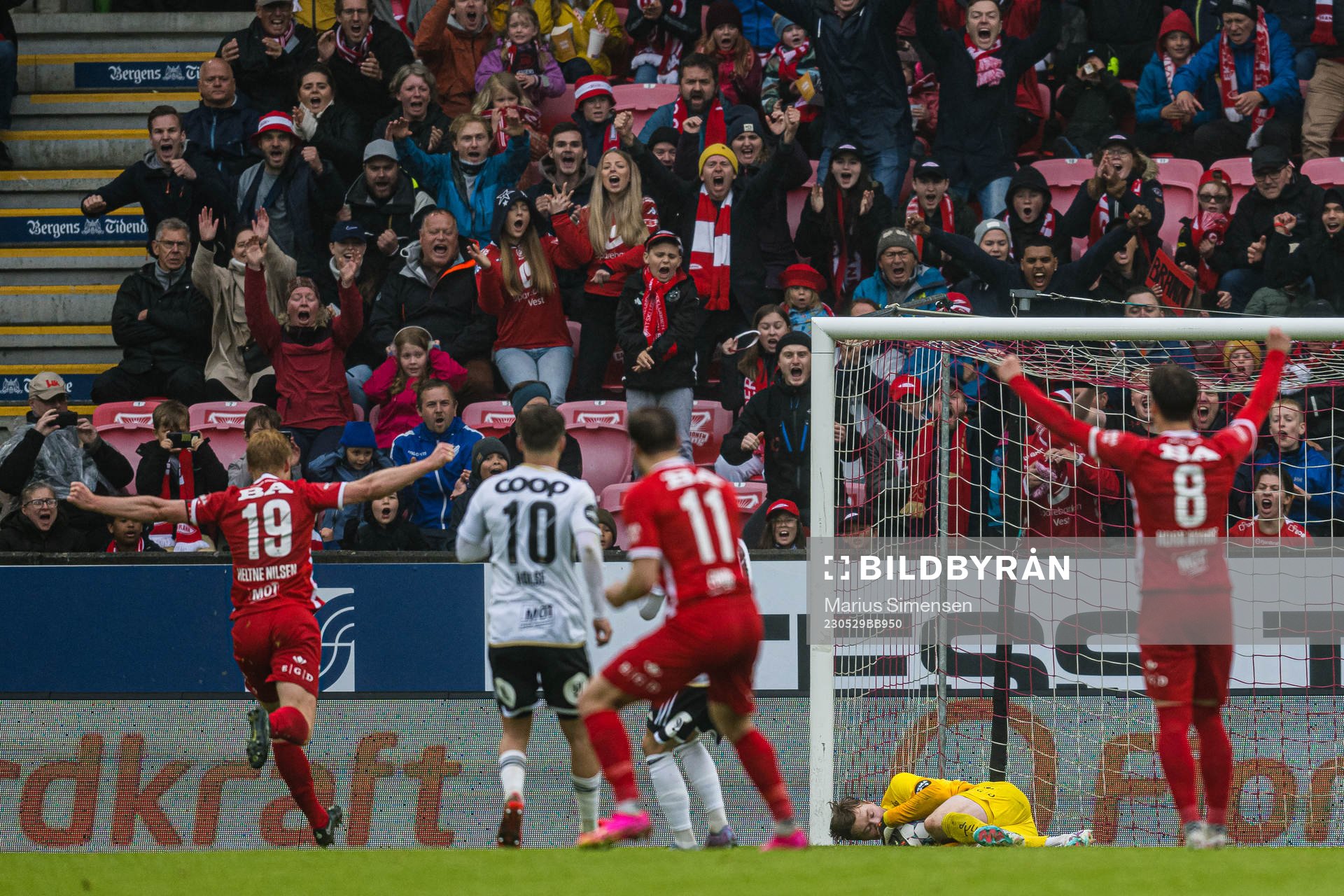 Mathias Dyngeland of Brann saves a penalty kick