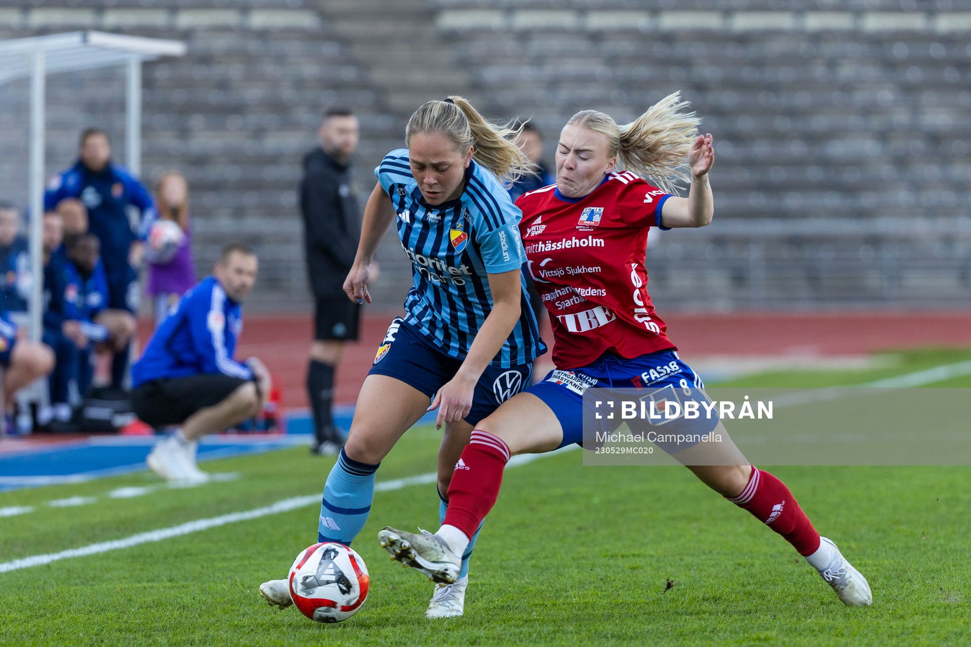 Djurgårdens Alice Bergström och Vittsjös Jutta Rantala