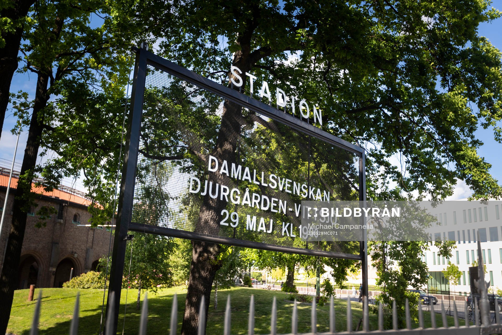 Skylt utanför Stockholm Stadion