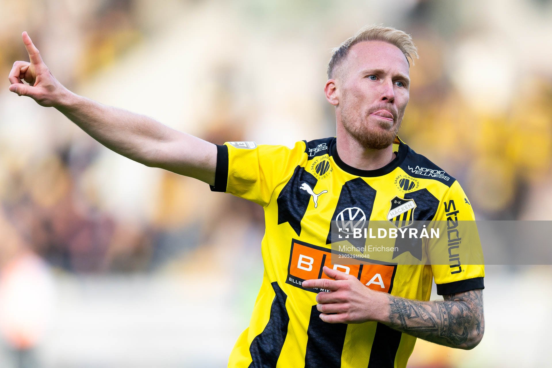 Häckens Mikkel Rygaard Jensen jublar