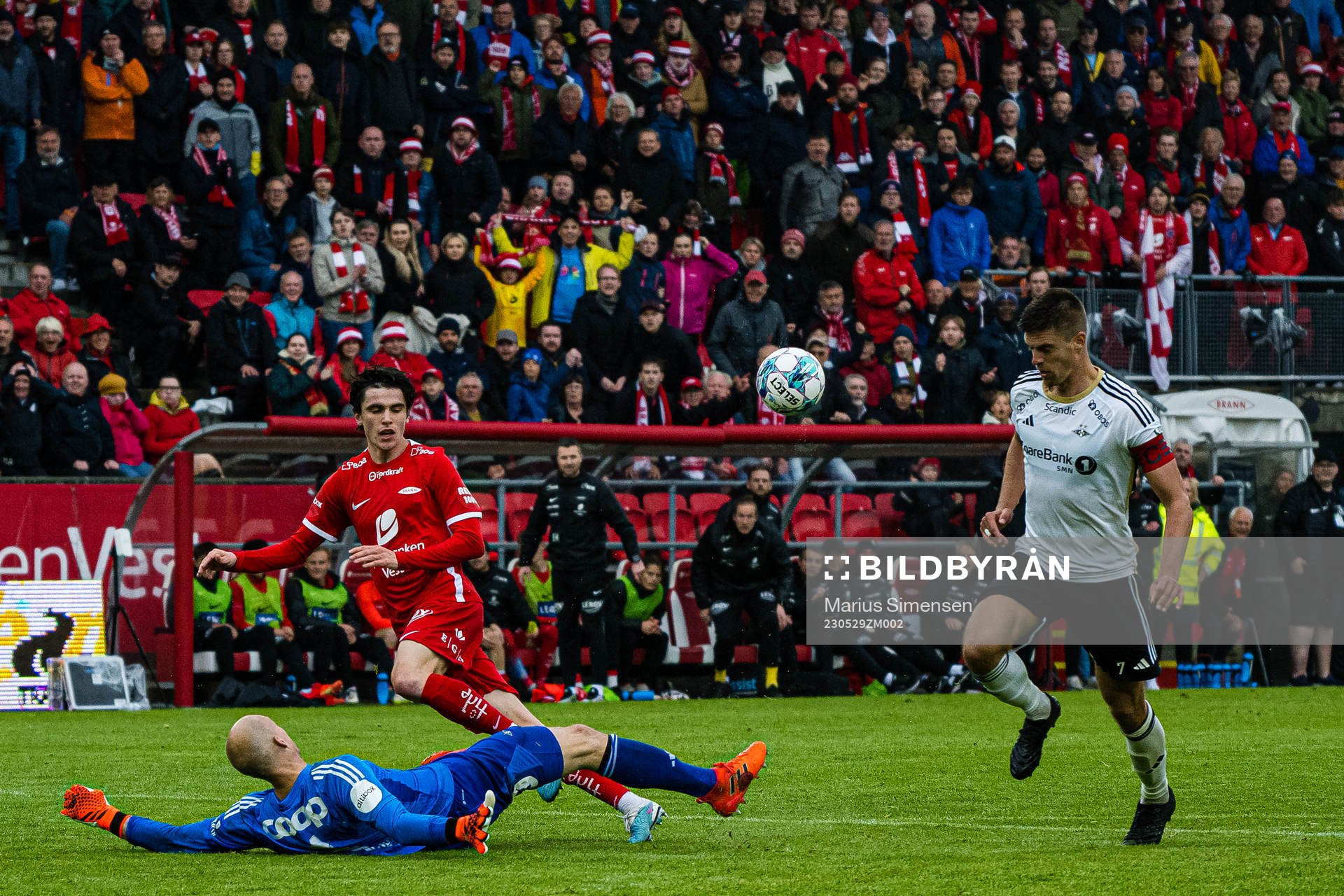 Ulrik Mathisen of Brann missing a chance to score