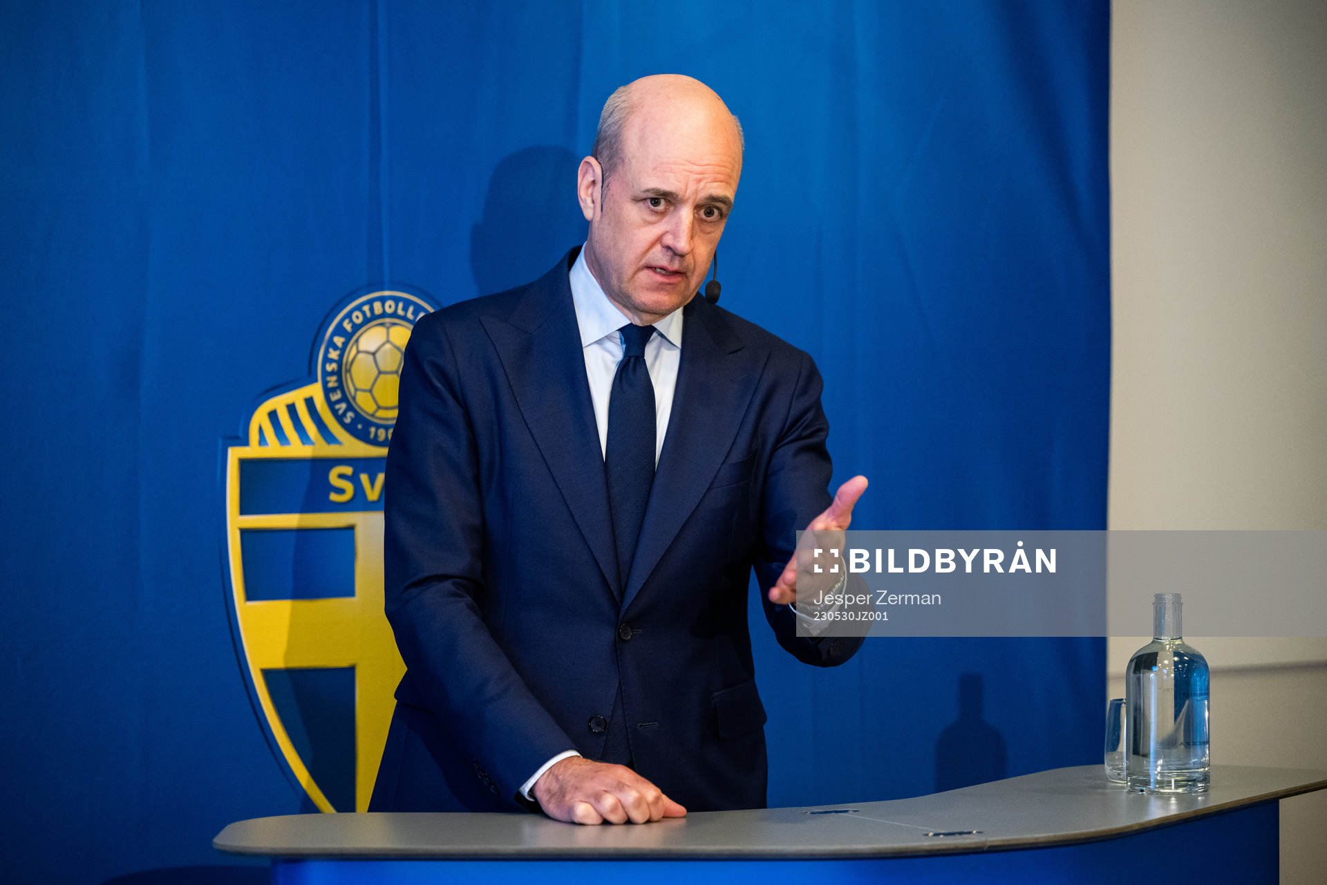 Svenska Fotbollförbundets ordförande Fredrik Reinfeldt