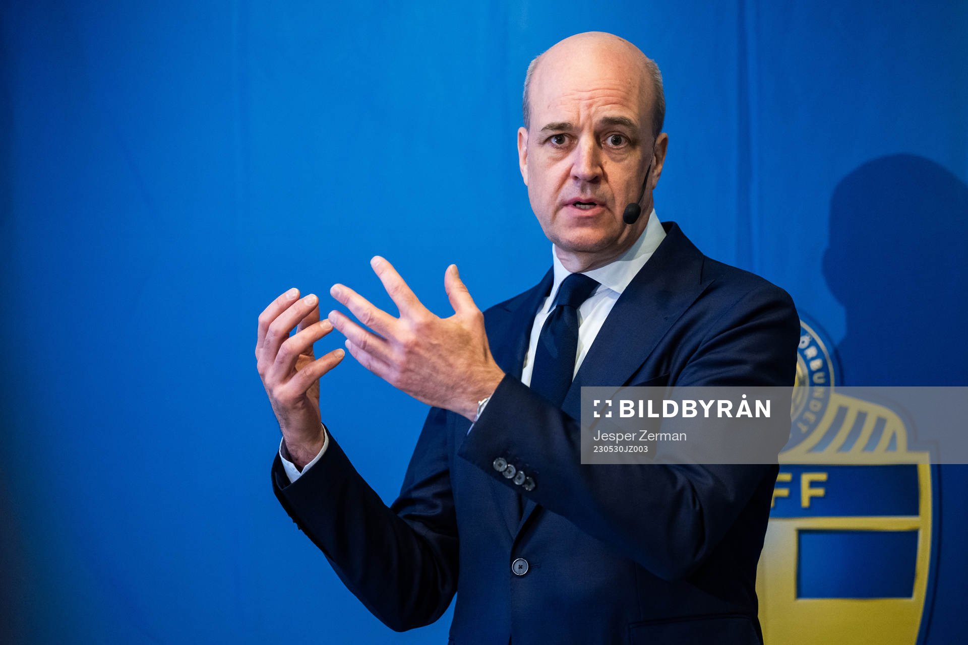 Svenska Fotbollförbundets ordförande Fredrik Reinfeldt