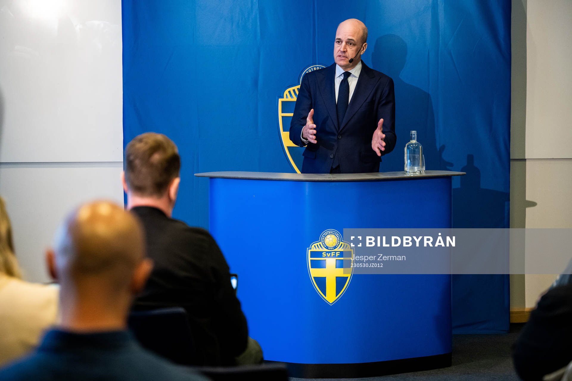 Svenska Fotbollförbundets ordförande Fredrik Reinfeldt