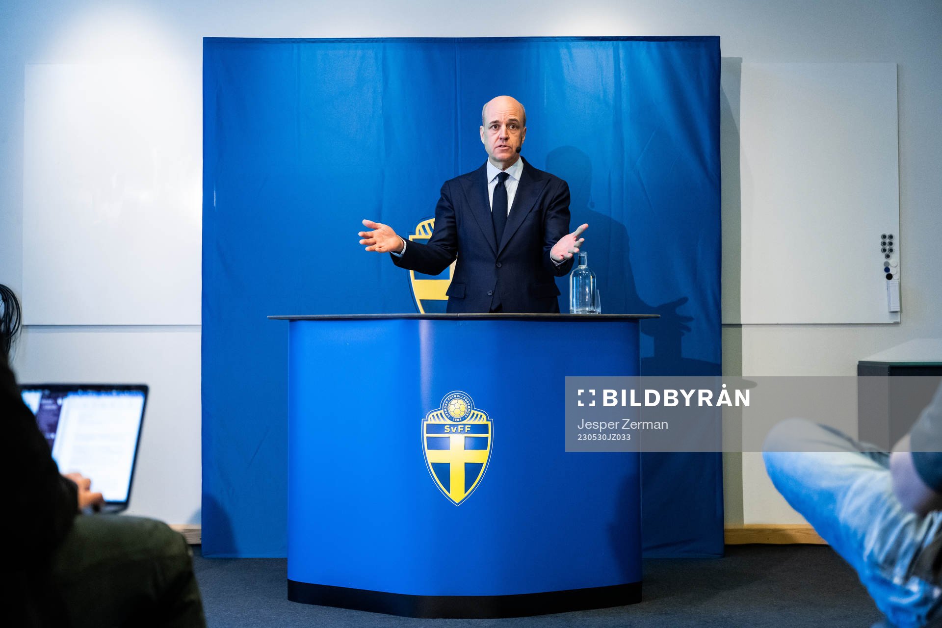 Svenska Fotbollförbundets ordförande Fredrik Reinfeldt
