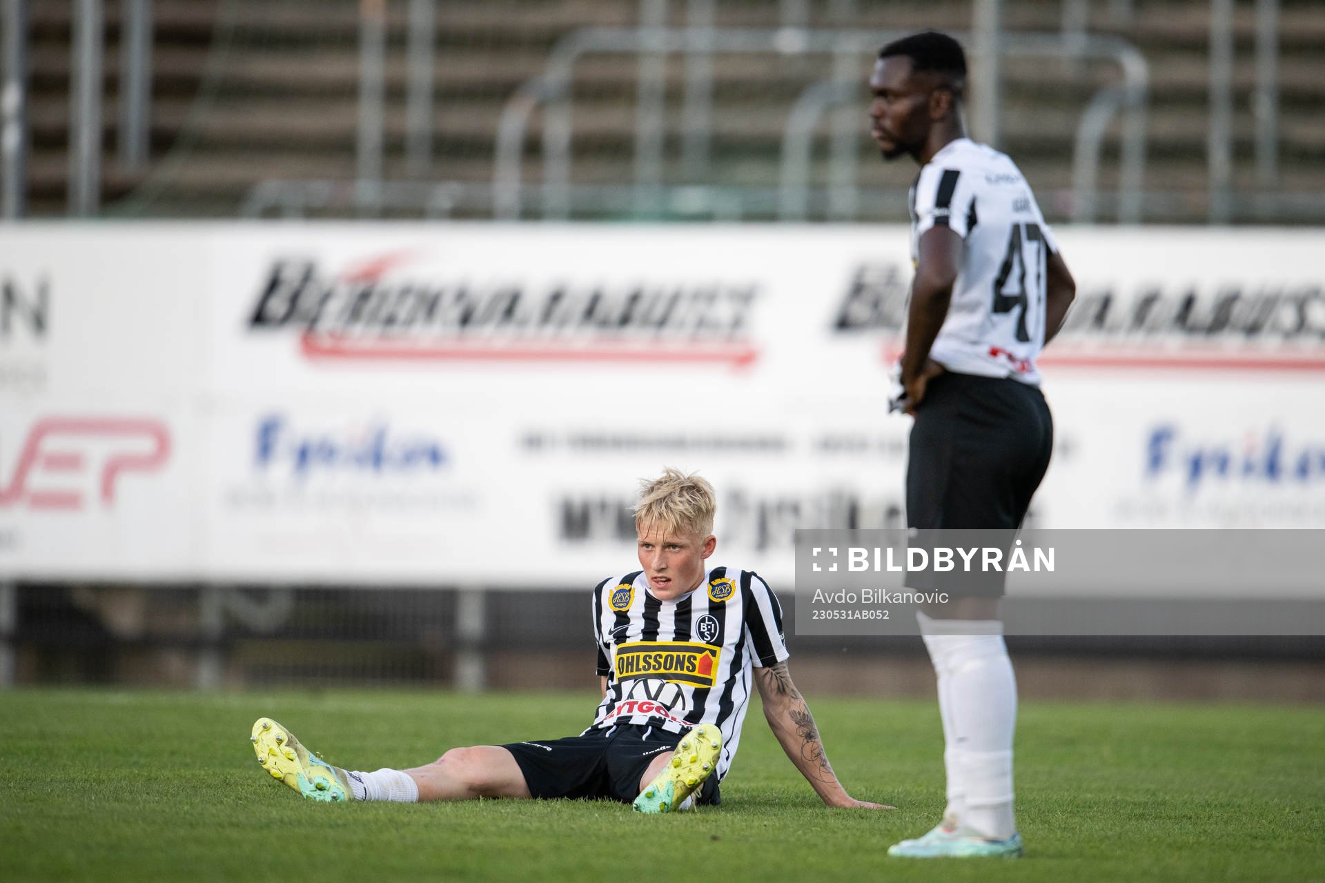 Landskronas Melker Widell och Kofi Asare deppar