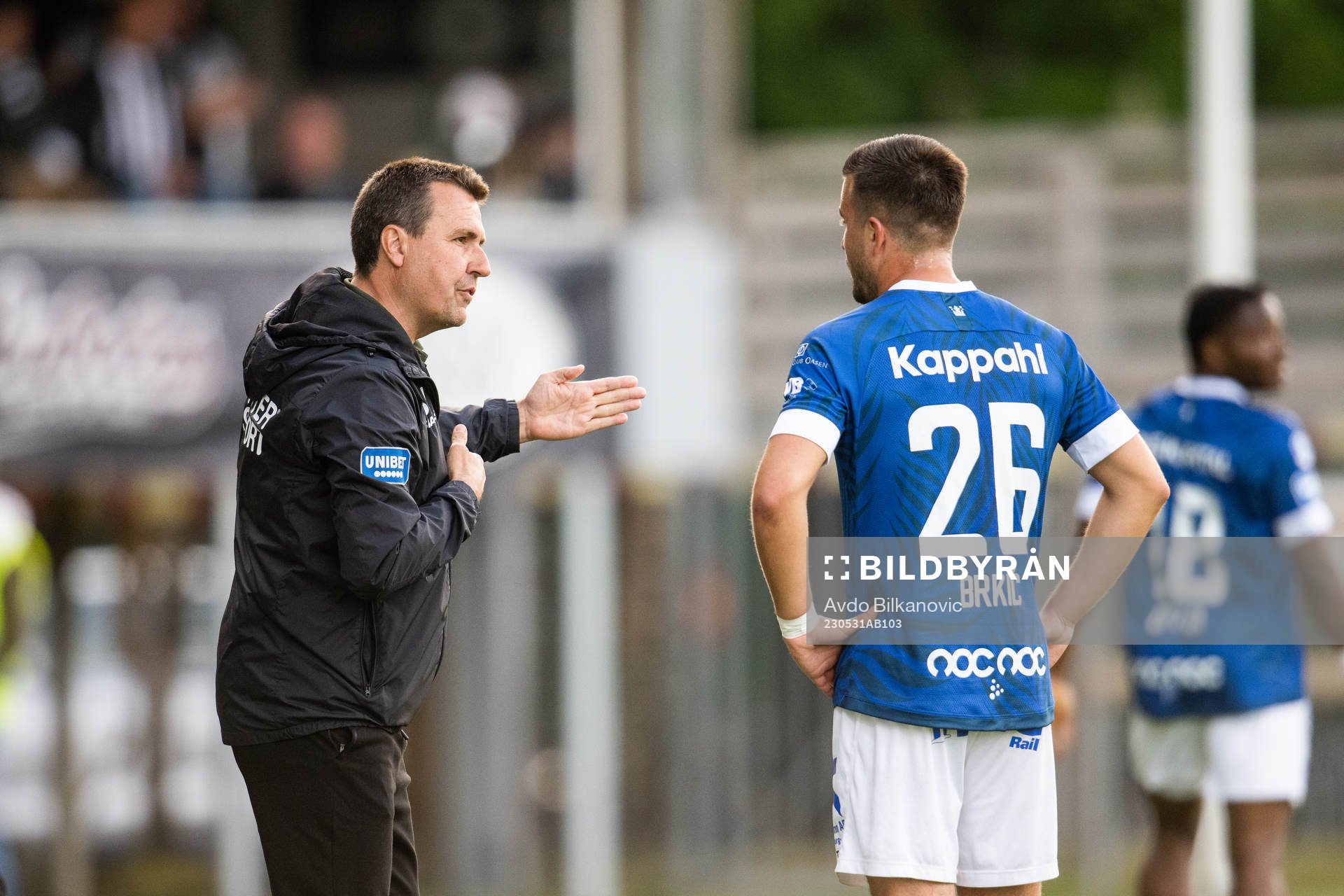 Trelleborgs tränare Stefan Jacobsson och Haris Brkic