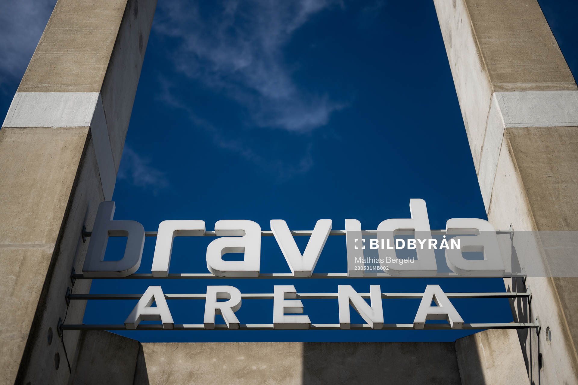 Skylt på Bravida Arena