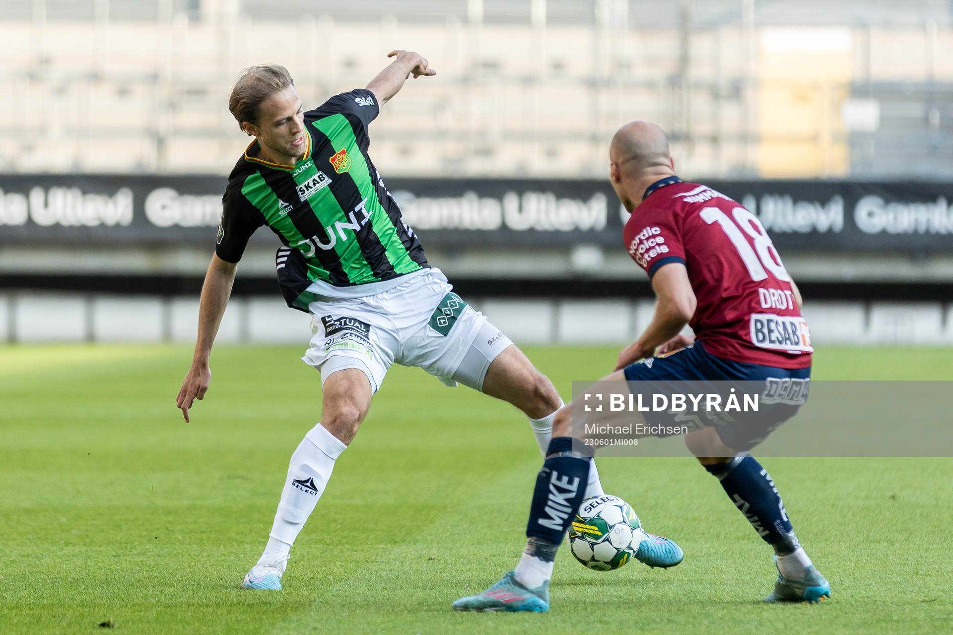 GAISs Gustav Lundgren och Örgrytes Jonathan Drott