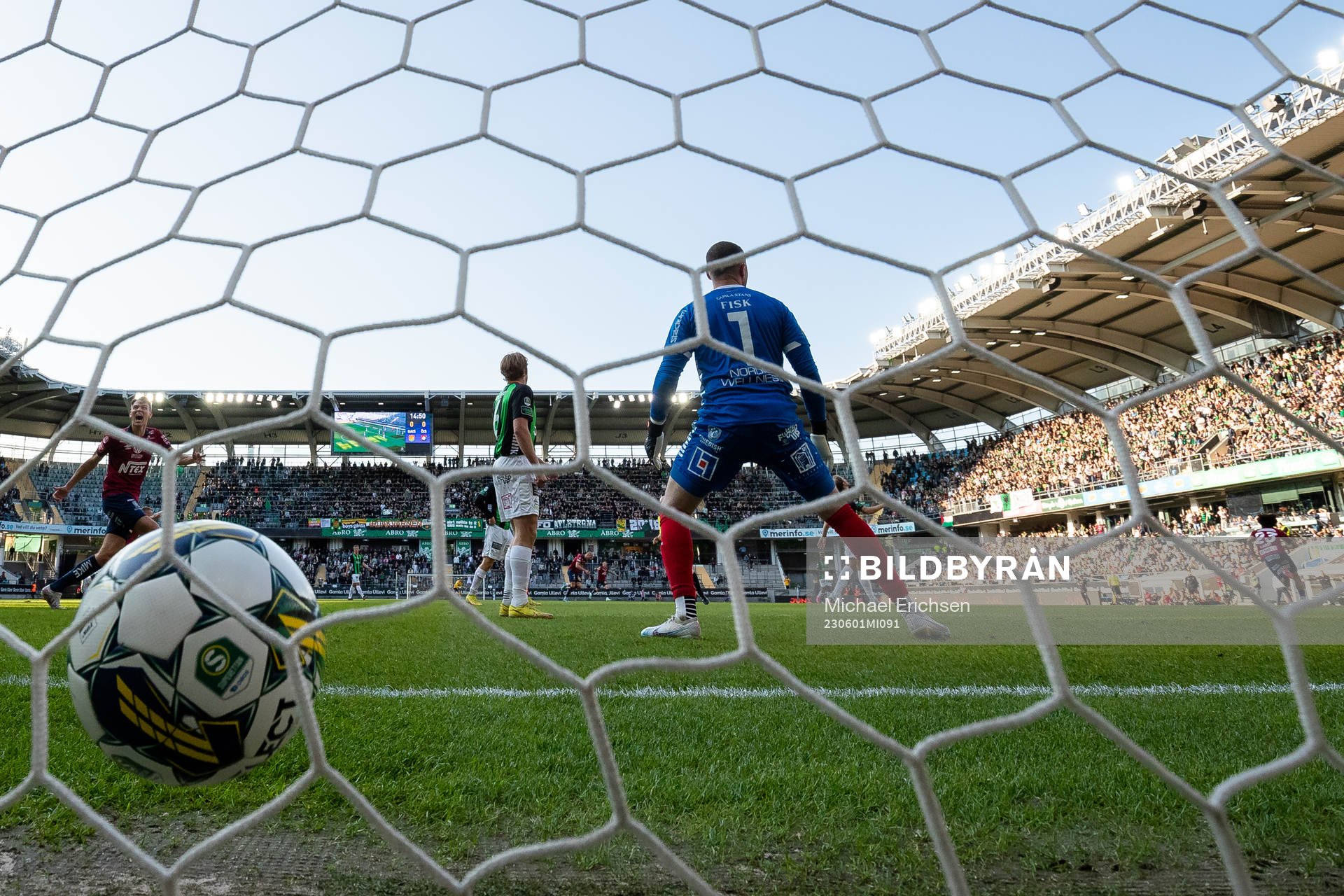 Örgrytes Hady Saleh Karim skjuter 0-1 i mål bakom GAIS