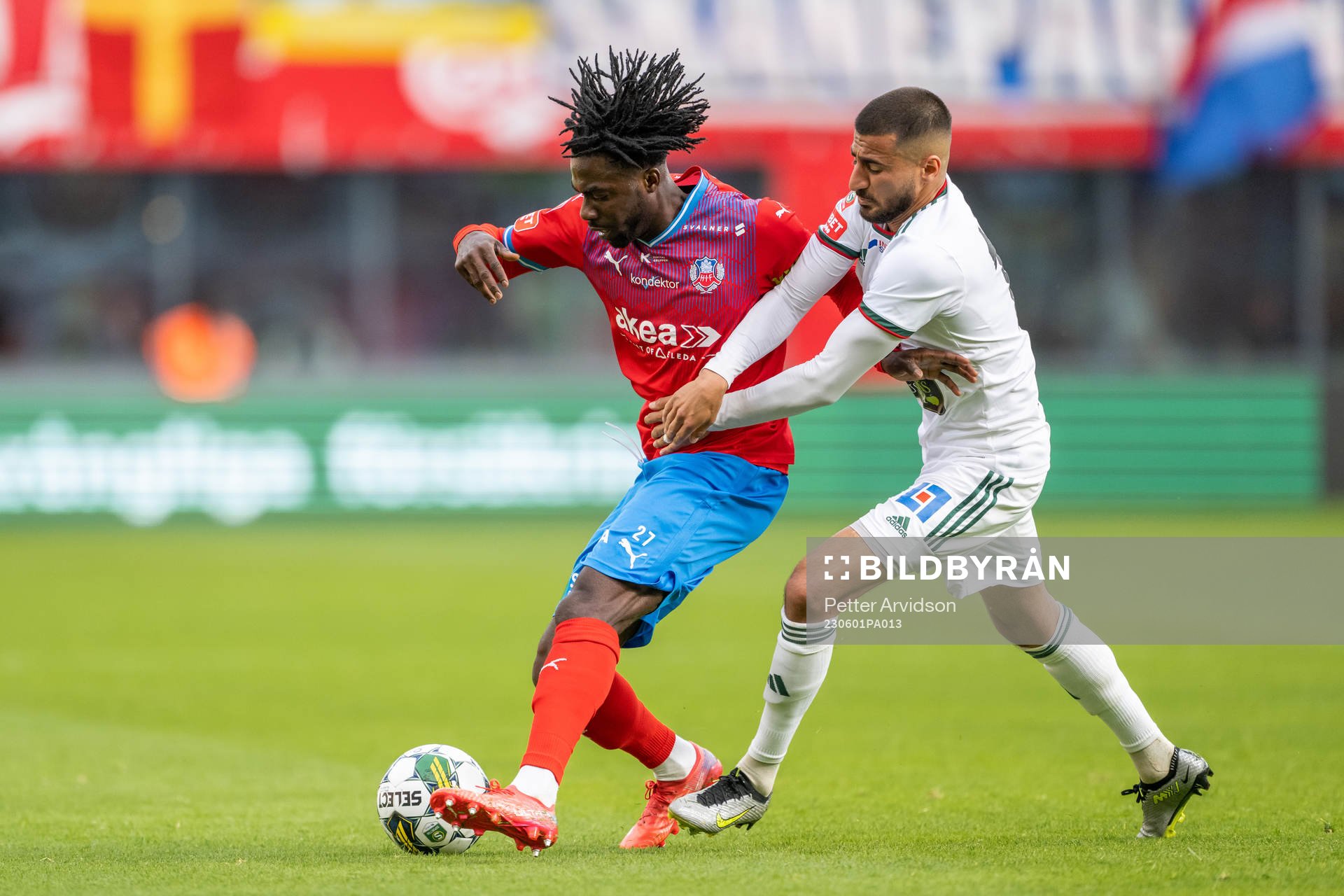 Helsingborgs Benjamin Acquah och Skövde AIKs Elmar Abraham