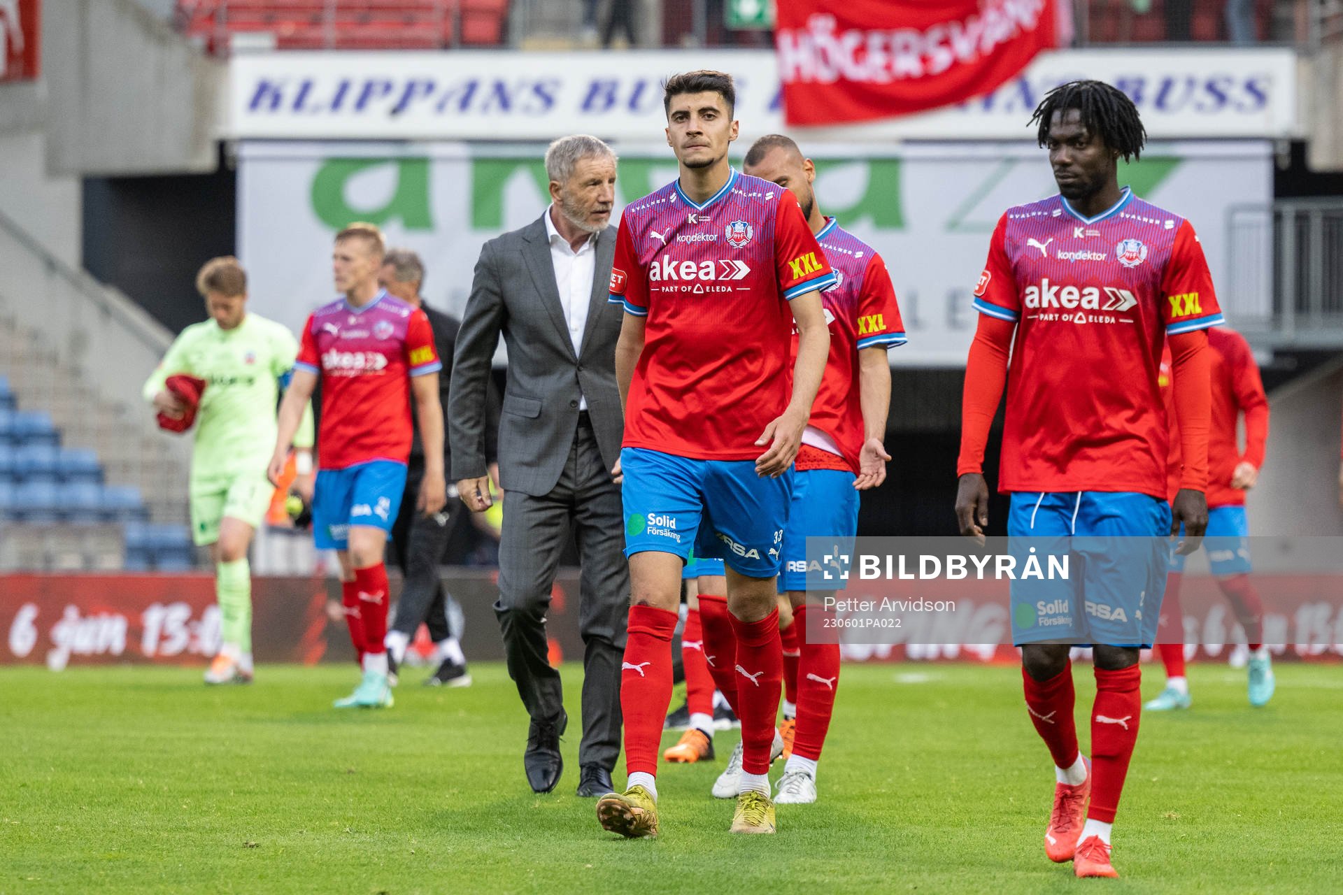Helsingborgs tränare Stuart Baxter, Amar Muhsin och