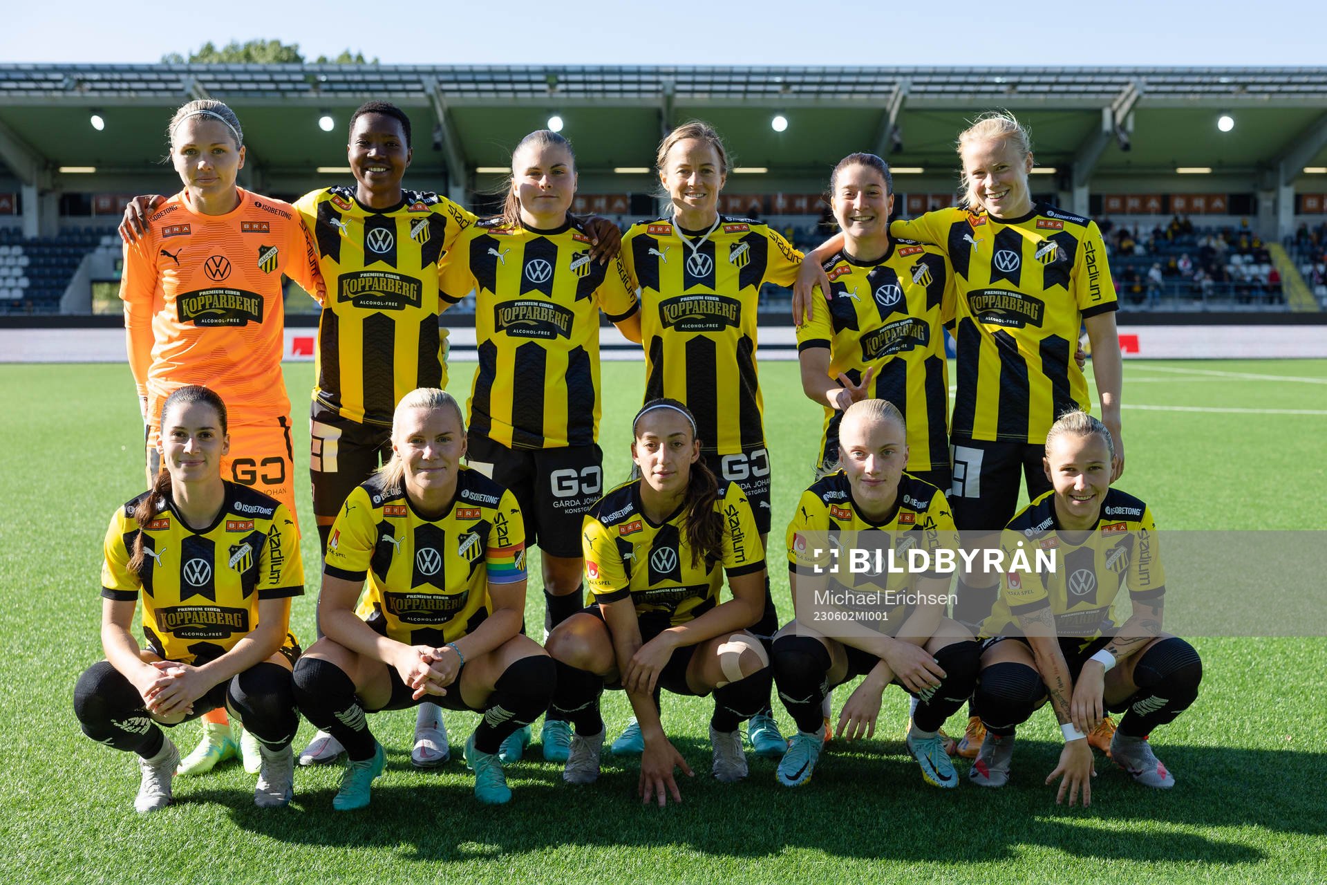 Häckens startelva innan fotbollsmatchen i Damallsvenskan