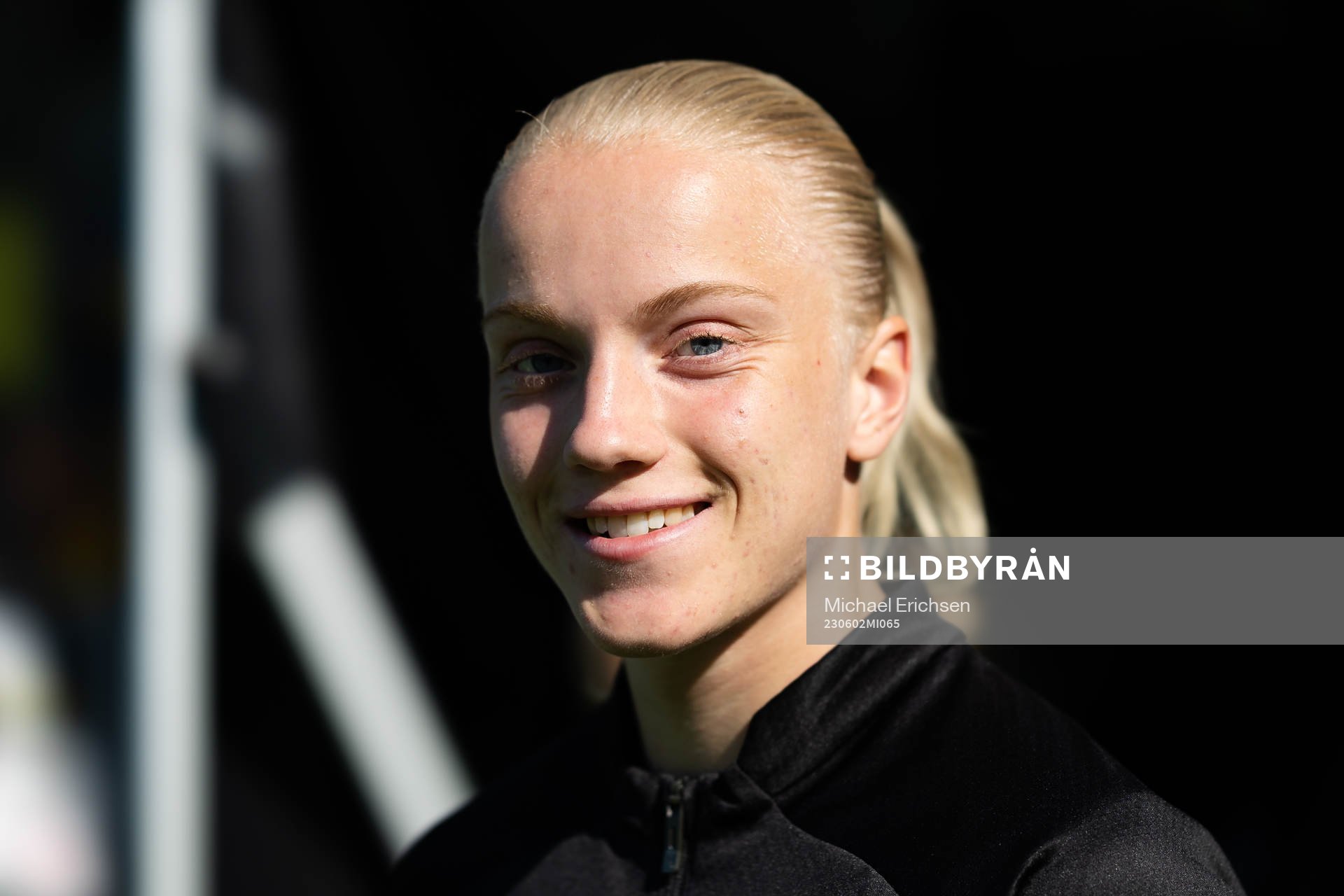 Häckens Anna Sandberg innan fotbollsmatchen i
