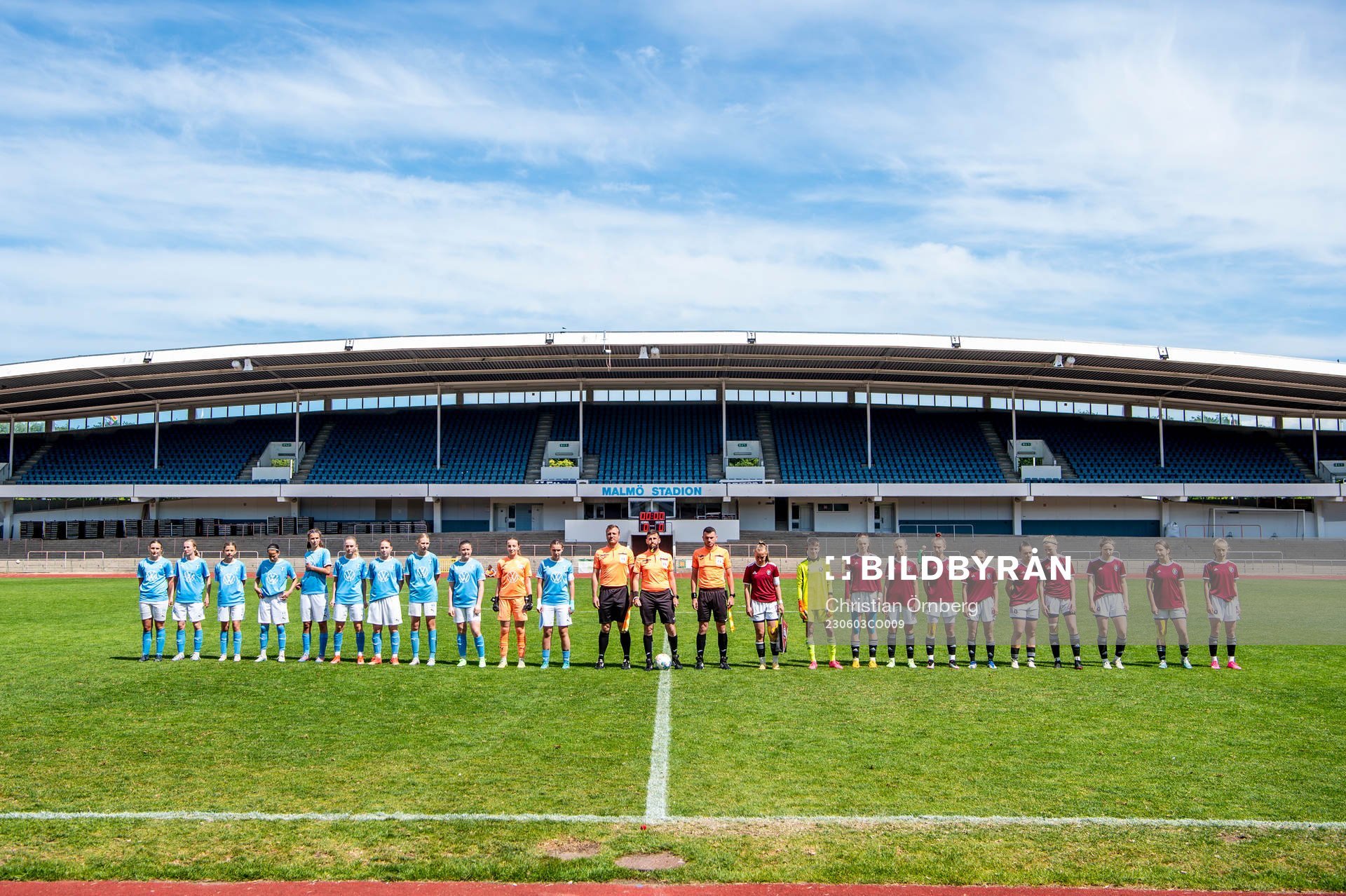 Lagen ställer upp innan F15 matchen i Malmö Trophy mellan