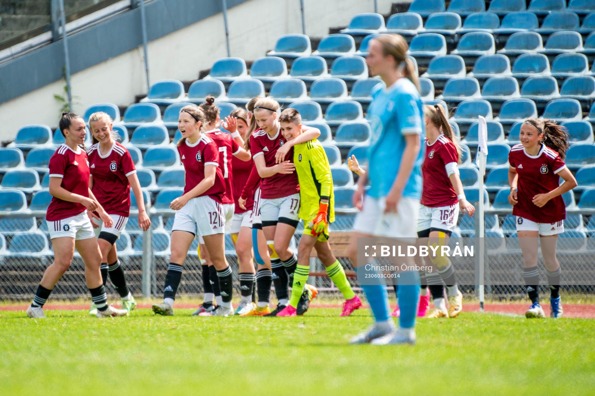 Jubel i Sparta efter 1-0 under F15 matchen i Malmö Trophy mellan Malmö FF och Sparta Praha den 3 juni 2023 i Malmö. 