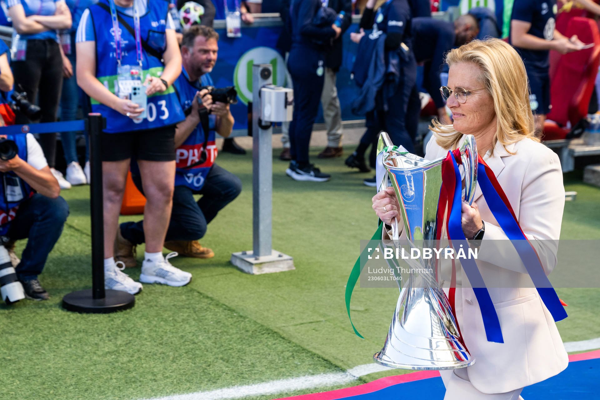 England manager Sarina Wiegman with the Women's Champions