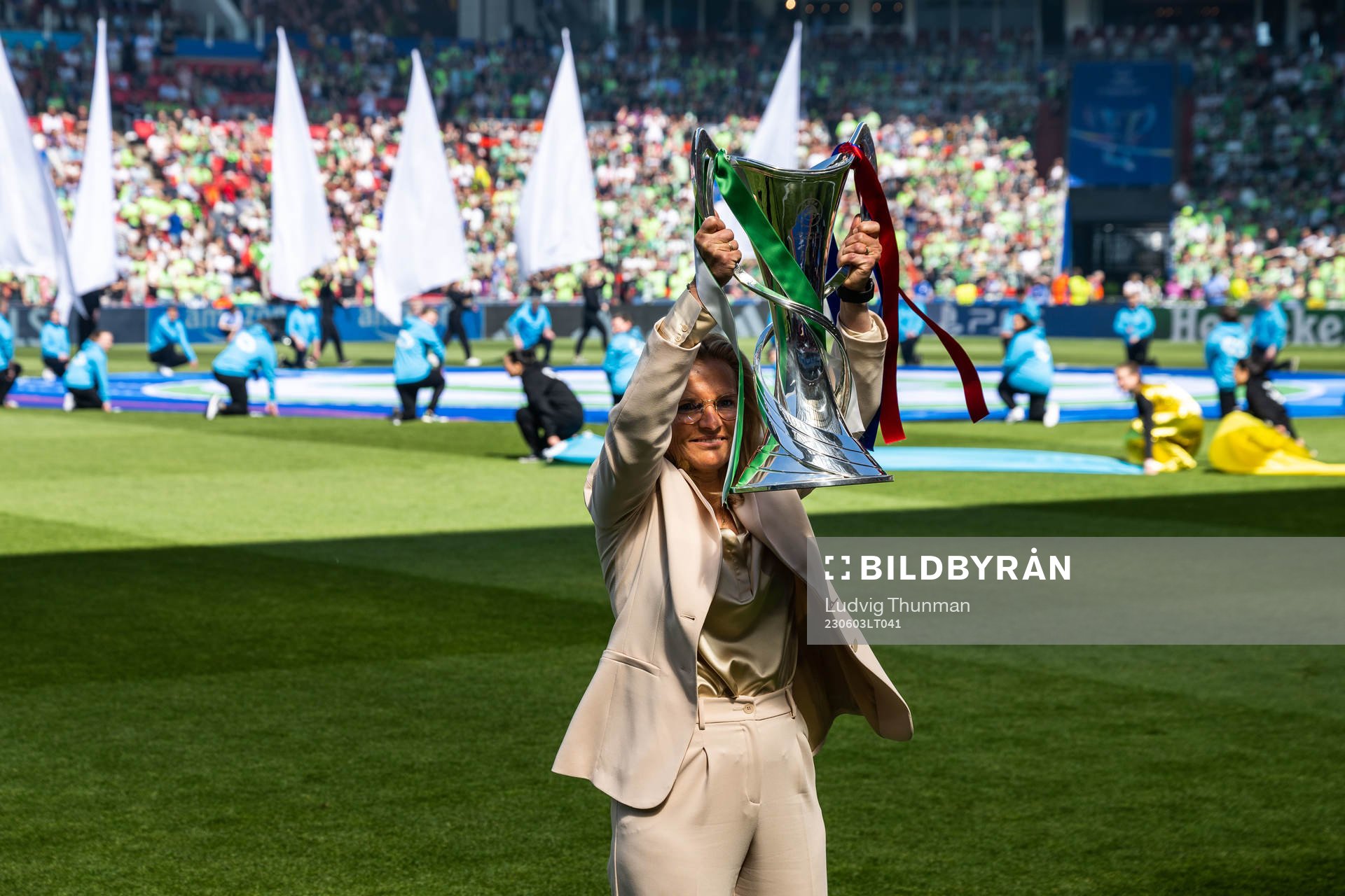 England manager Sarina Wiegman with the Women's Champions
