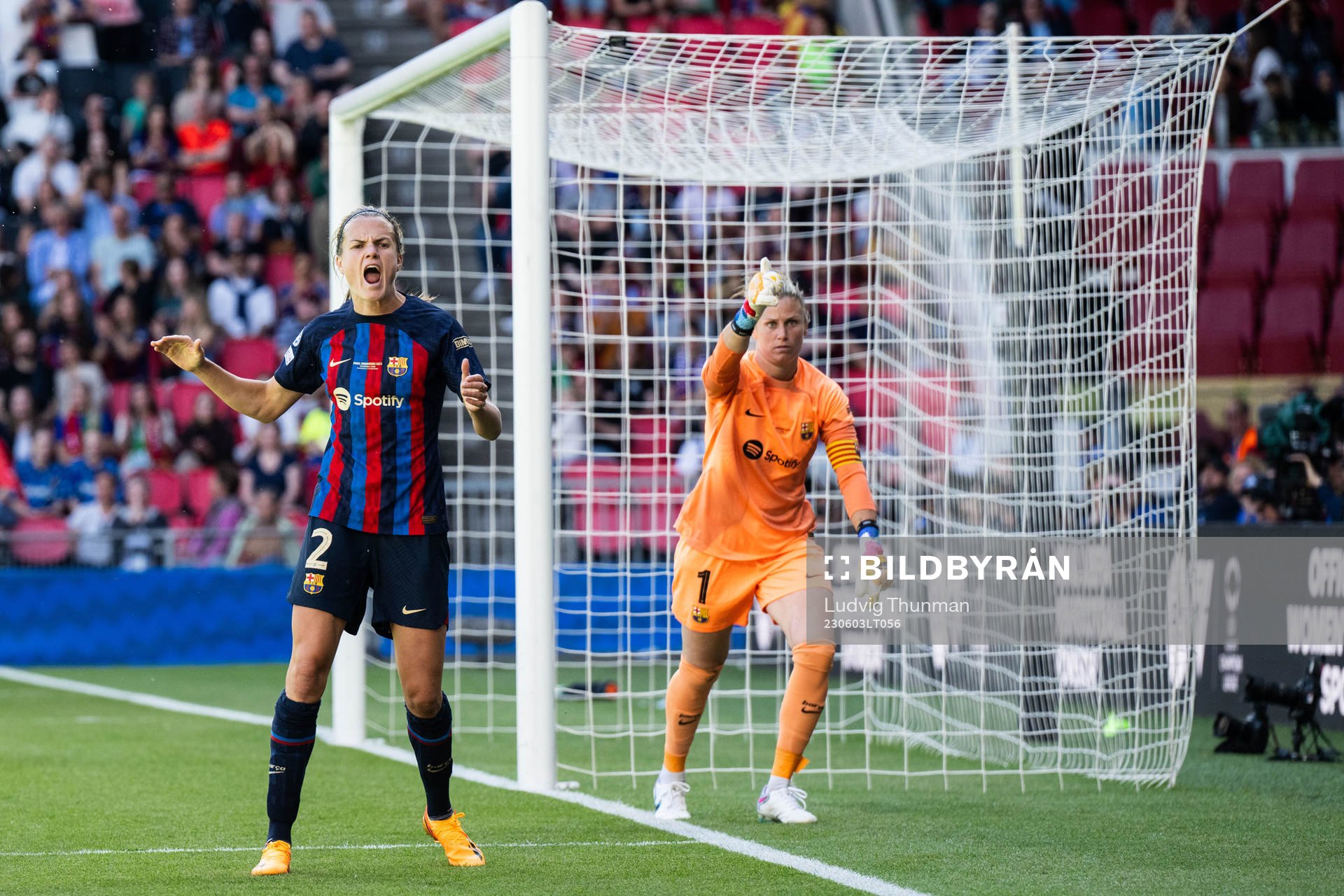 Irene Paredes of Barcelona reacts