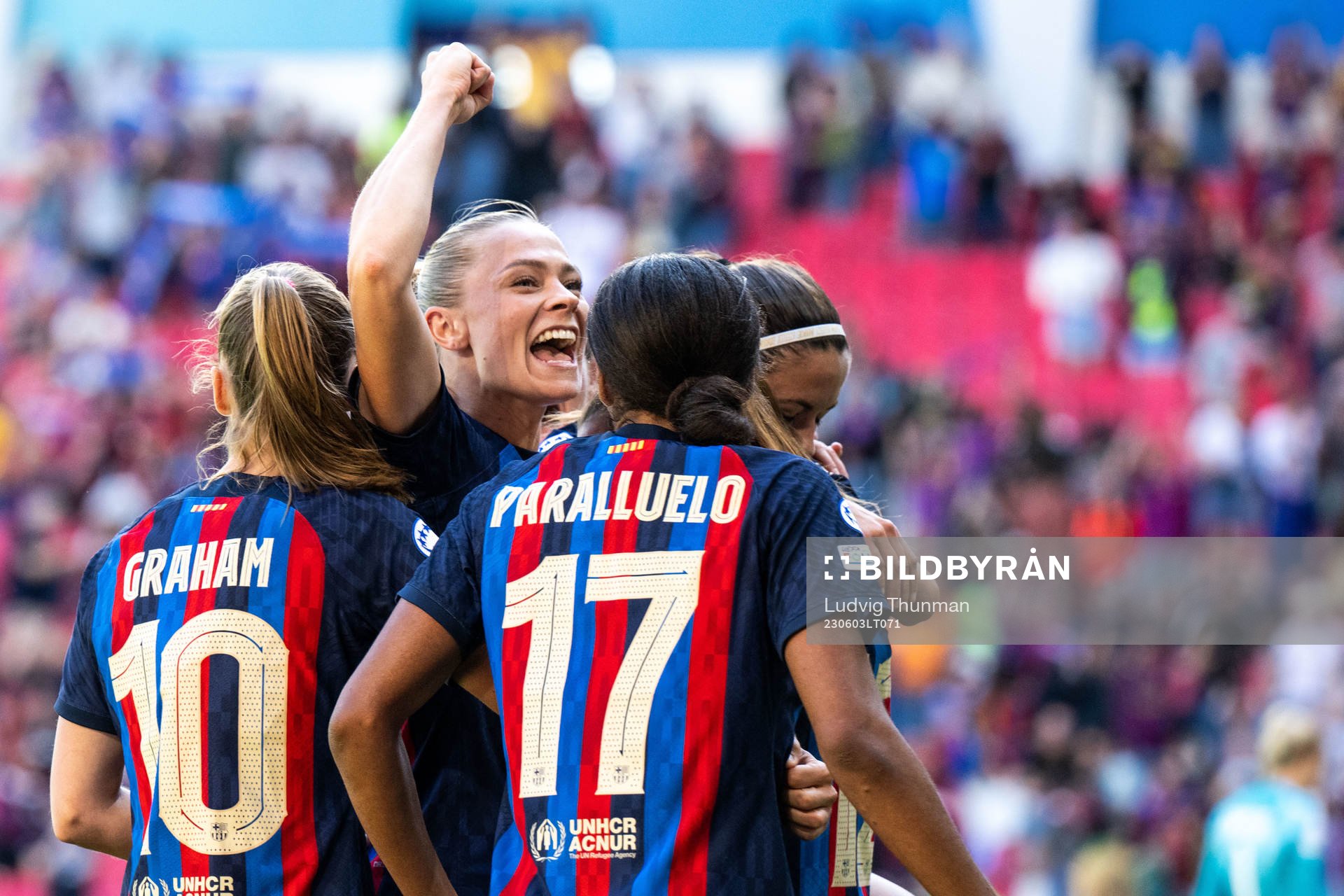 Fridolina Rolfö of Barcelona celebrates 2-2 by Patri
