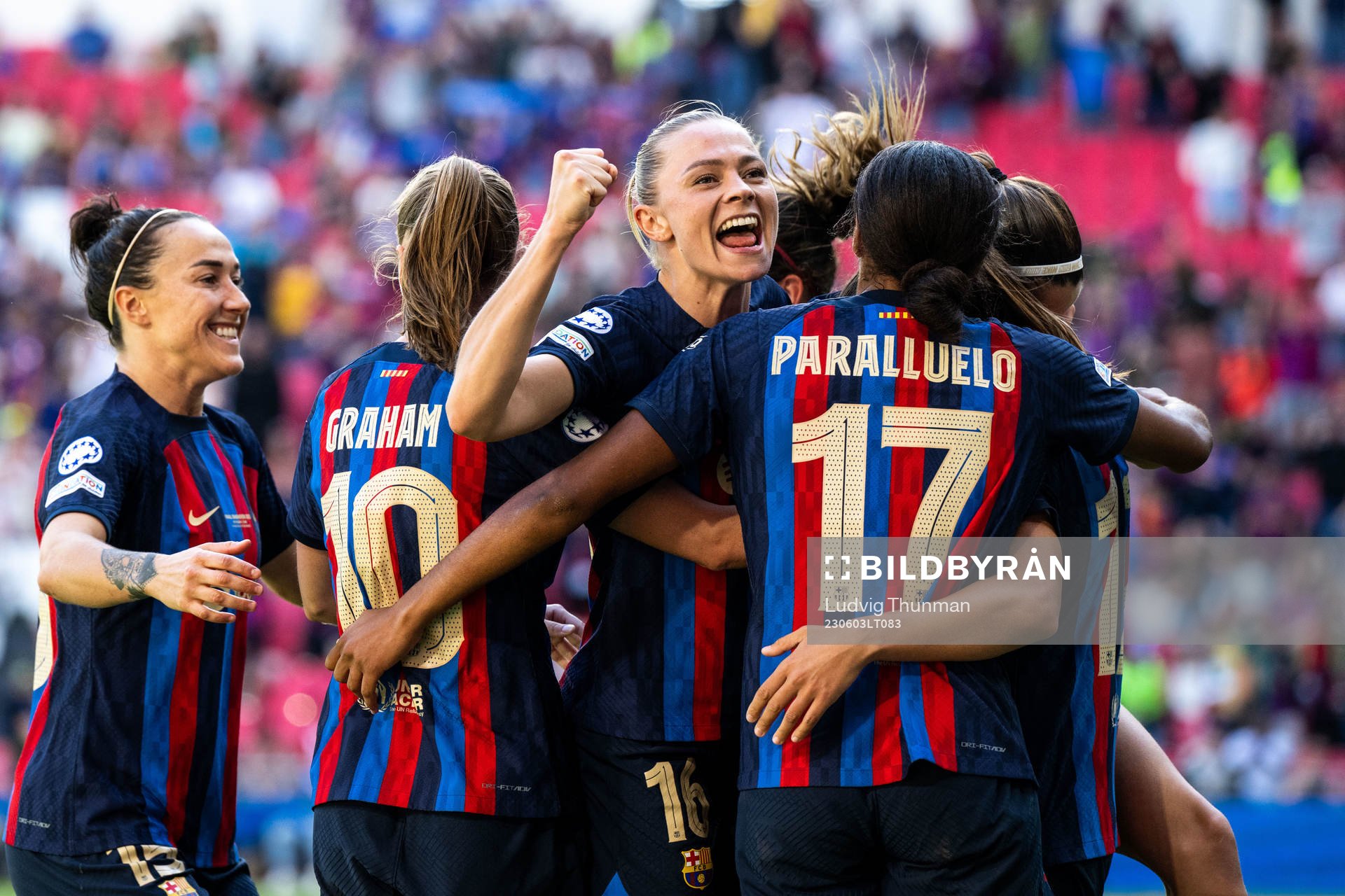Fridolina Rolfö of Barcelona celebrates 2-2 by Patri