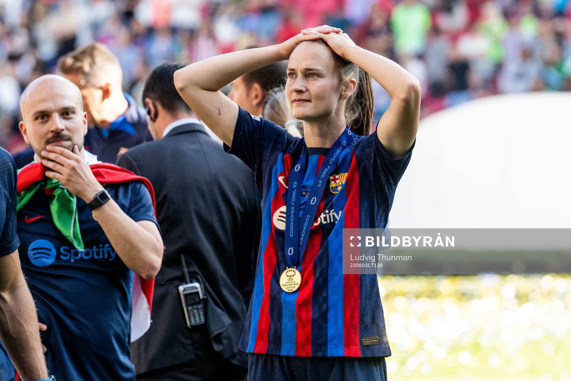 Caroline Graham Hansen of Barcelona celebrates