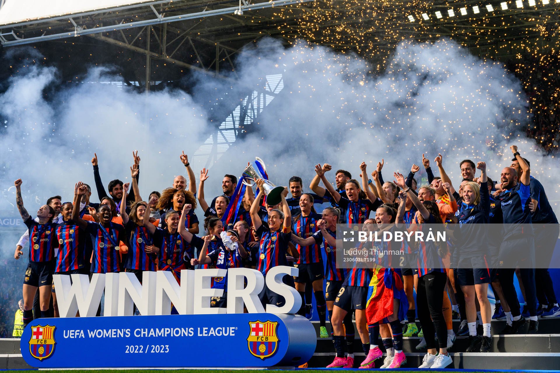 Players of Barcelona celebrate