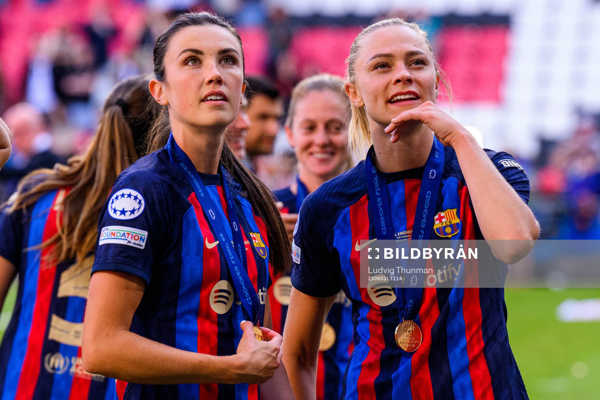 Ingrid Syrstad Engen and Fridolina Rolfö of Barcelona