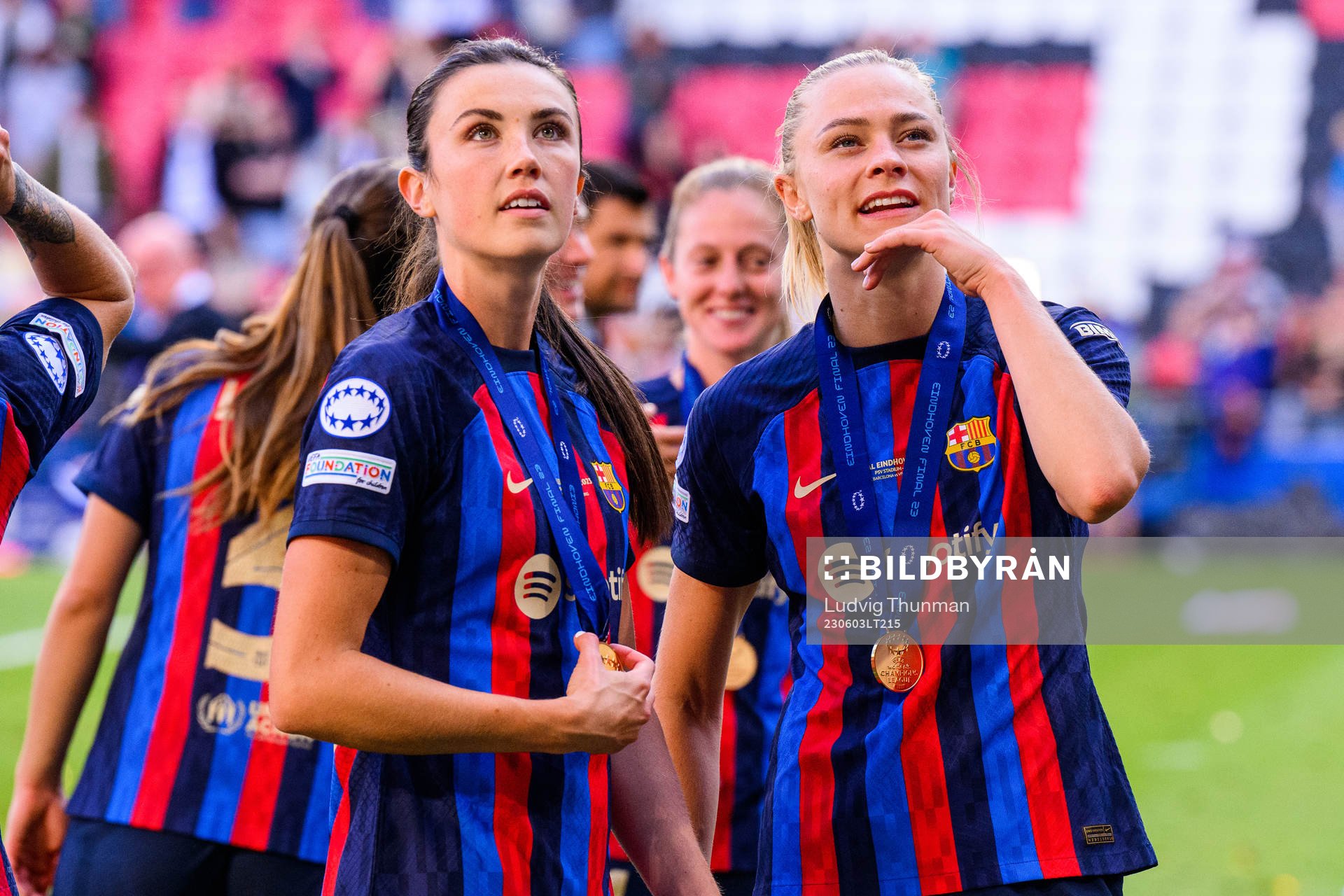 Ingrid Syrstad Engen and Fridolina Rolfö of Barcelona