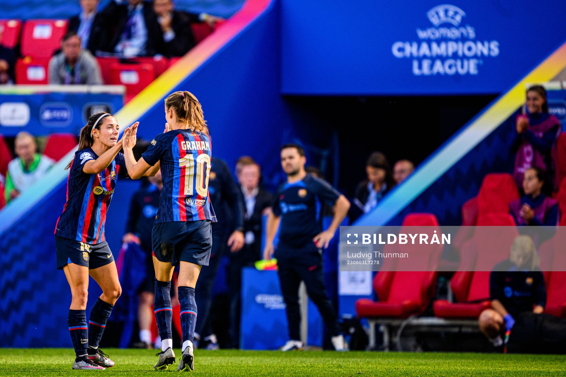 Aitana Bonmati and Caroline Graham Hansen of Barcelona