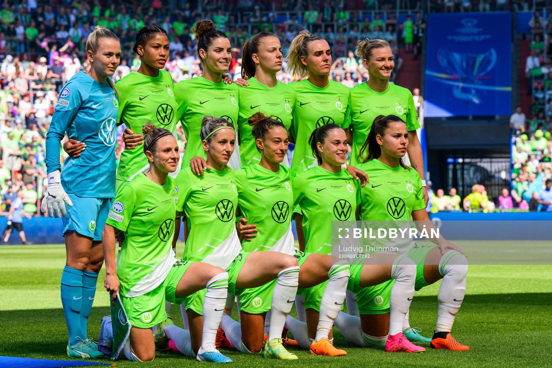 Starting lineup of Wolfsburg starting from top-left