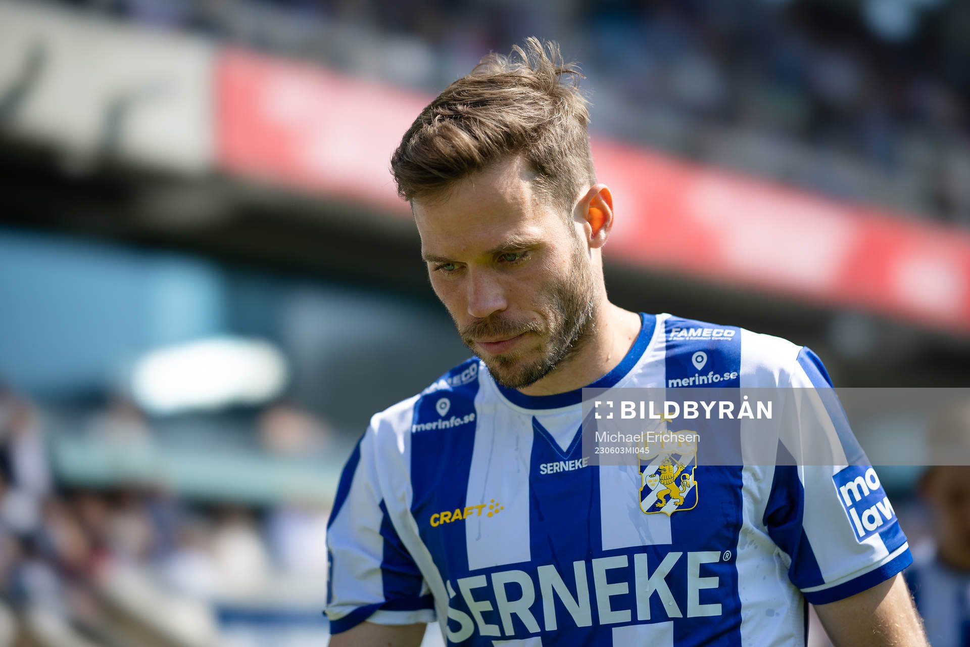IFK Göteborgs Emil Salomonsson innan fotbollsmatchen i