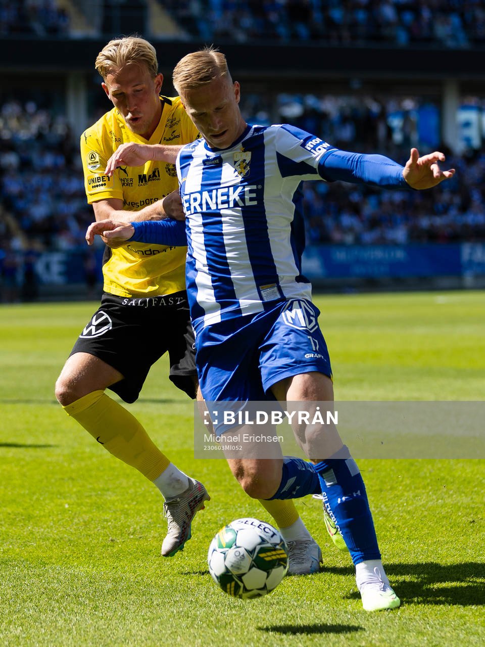 Mjällbys Herman Johansson och IFK Göteborgs Oscar Wendt