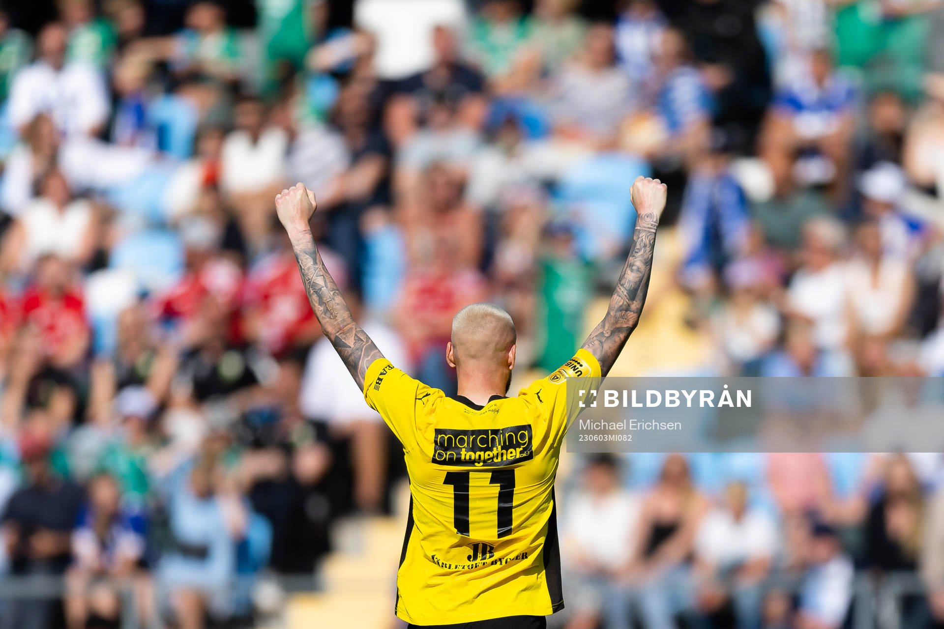 Mjällbys Adam Ståhl jublar