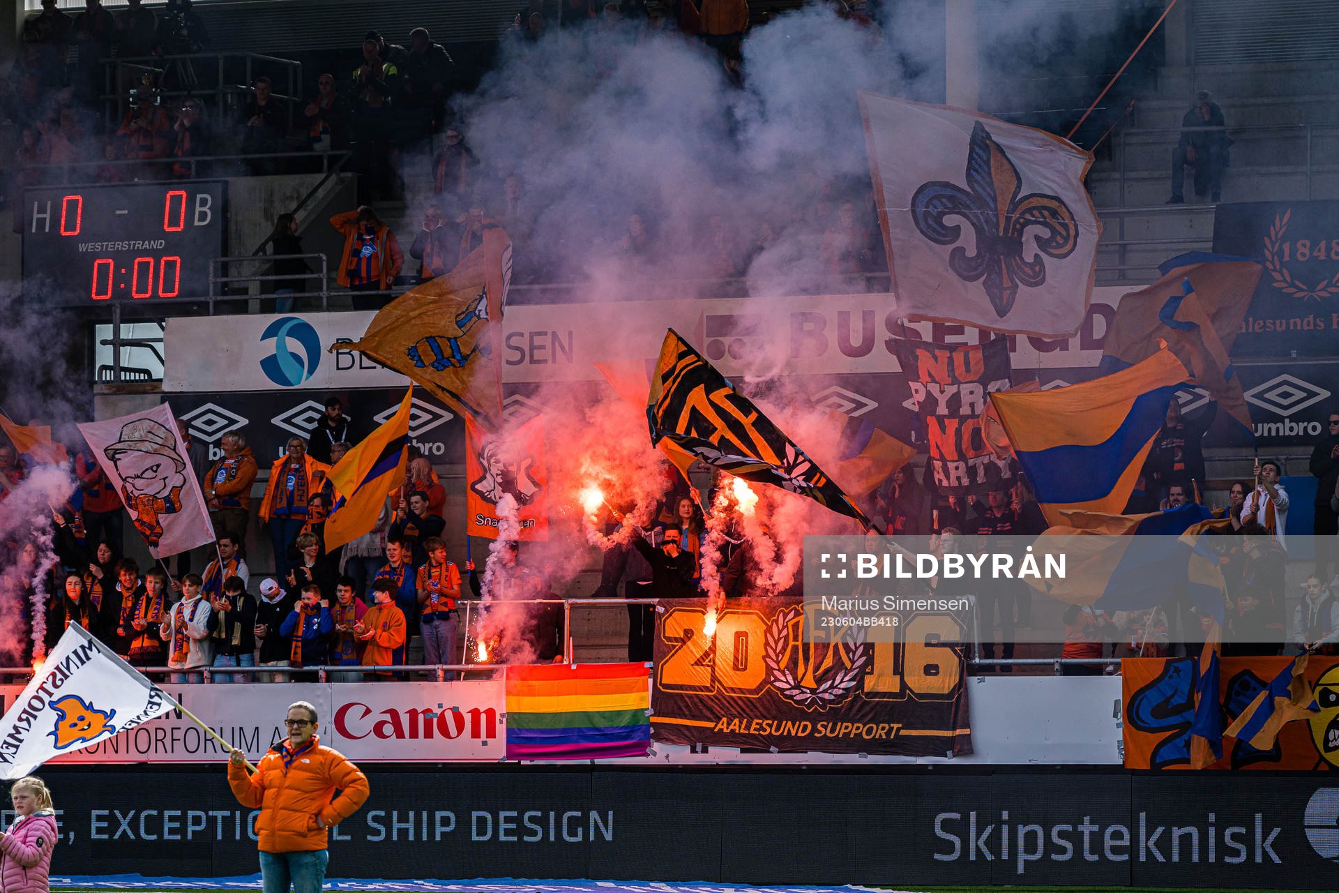 Spectators in the stands