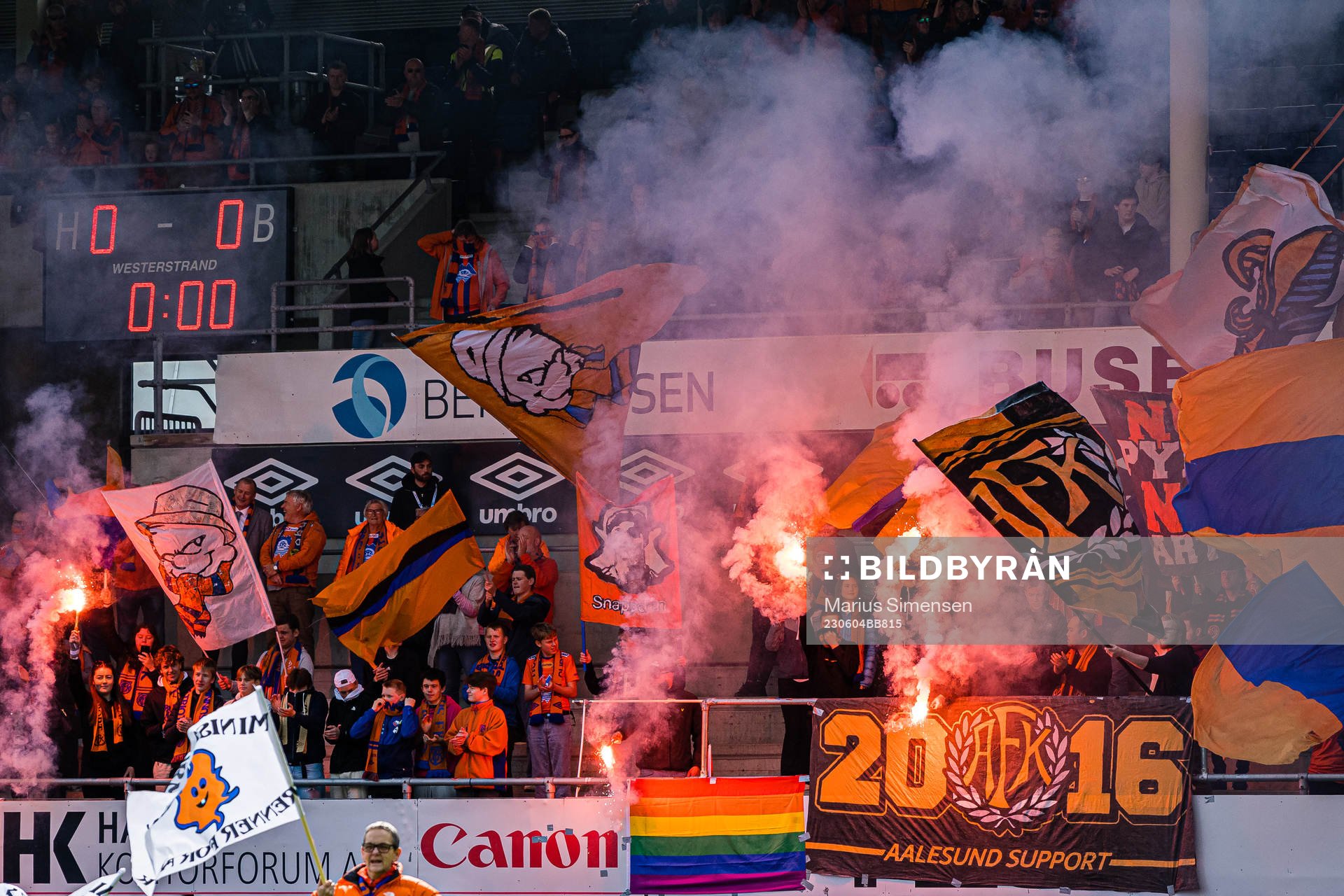 Spectators in the stands