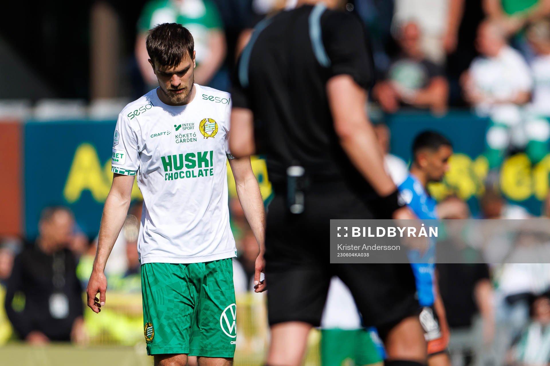 Hammarbys Pavle Vagic deppar fotbollsmatchen i Allsvenskan