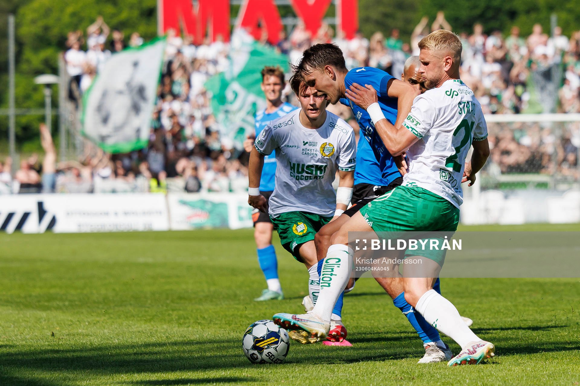 Halmstads Kazper Karlsson och Hammarbys Simon Strand