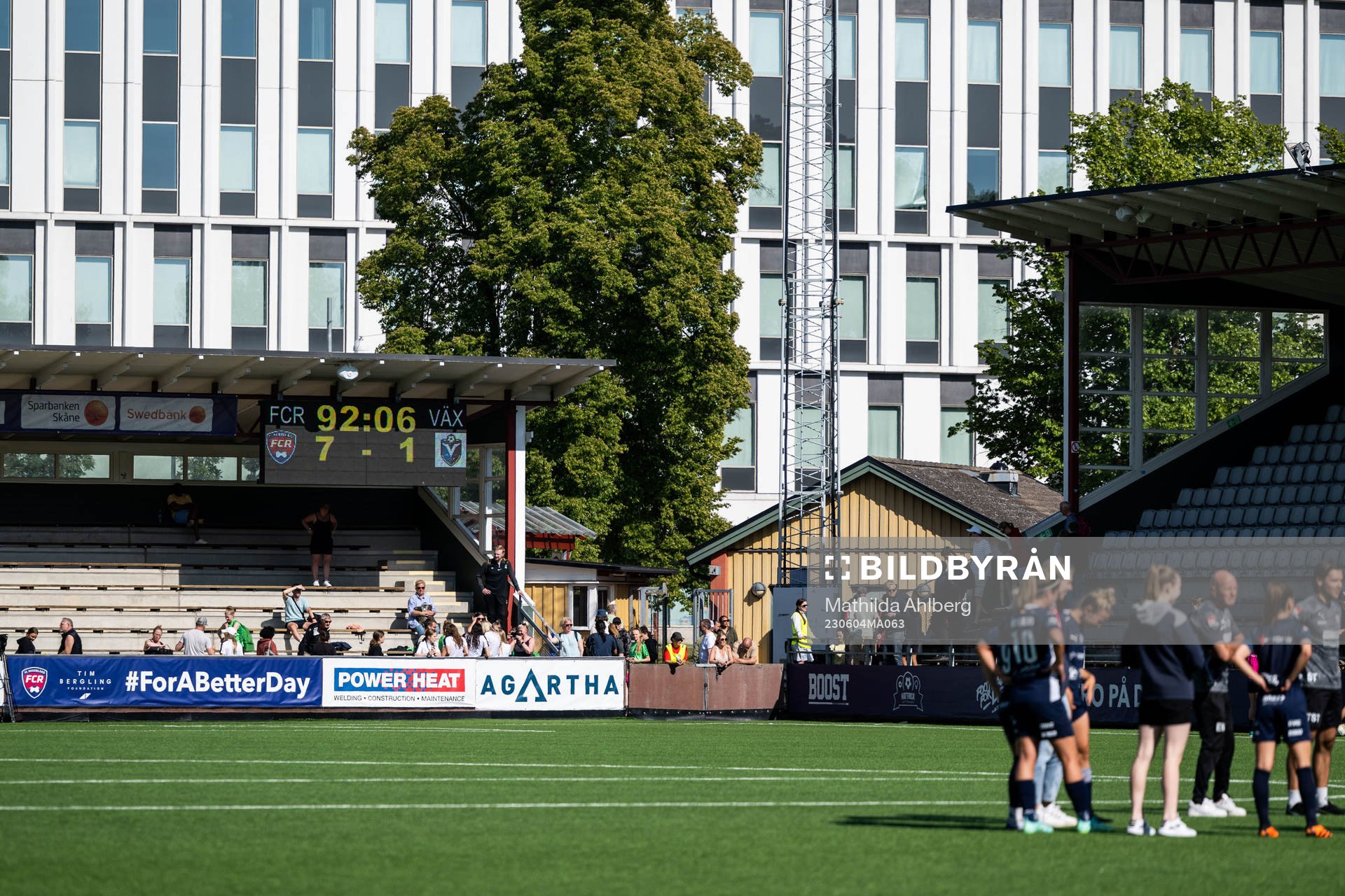 Resultattavlan visar slutresultatet 7-1