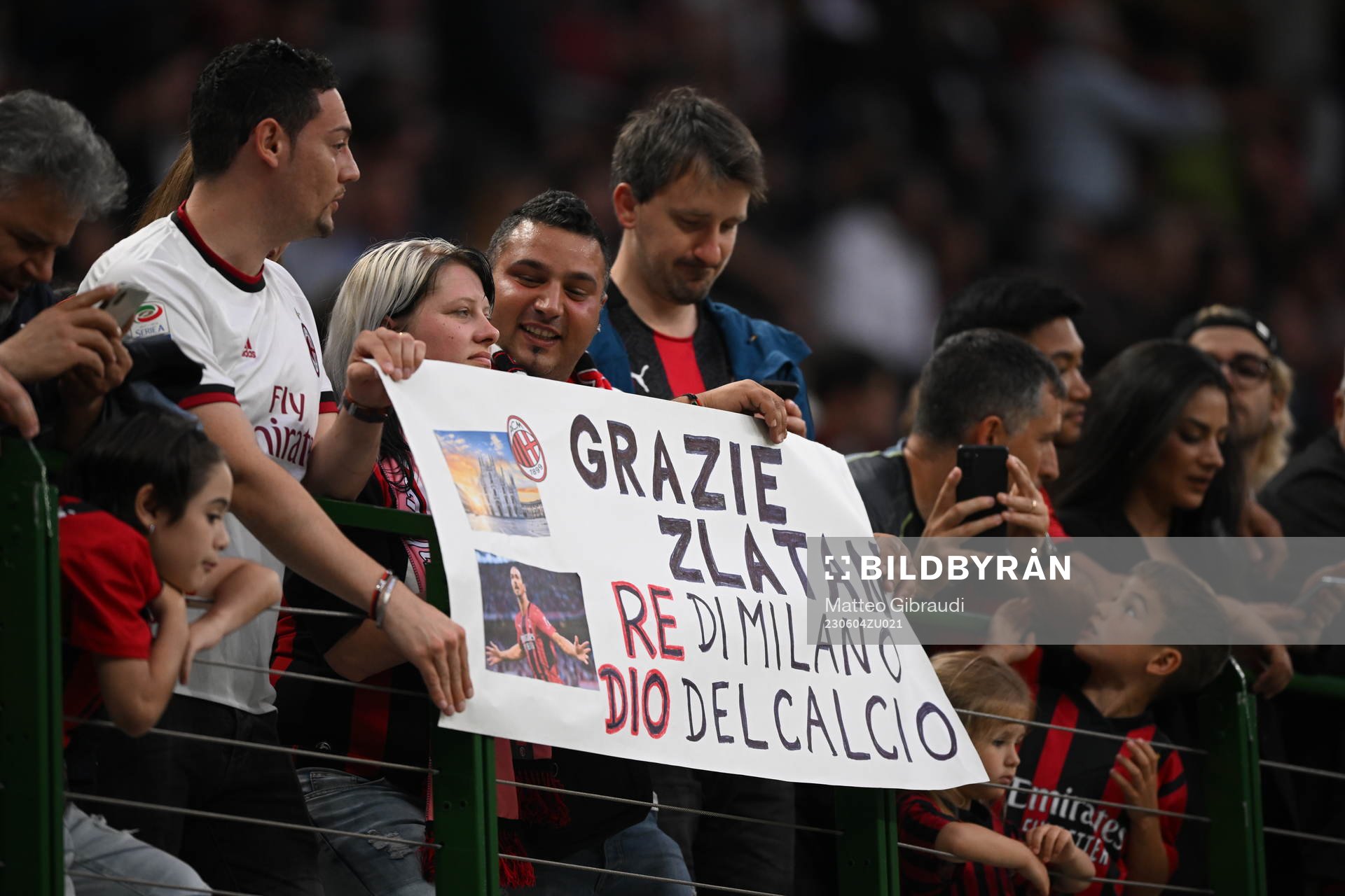 Fans of Zlatan Ibrahimovic of AC Milan
