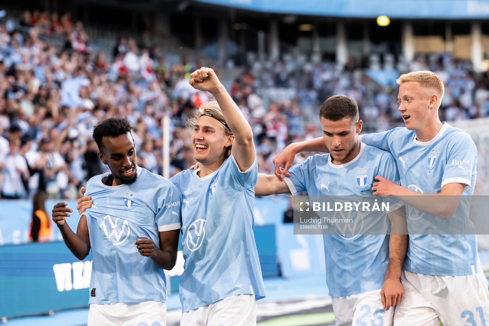 Malmö FFs Taha Ali, Sebastian Nanasi, Gabriel Busanello