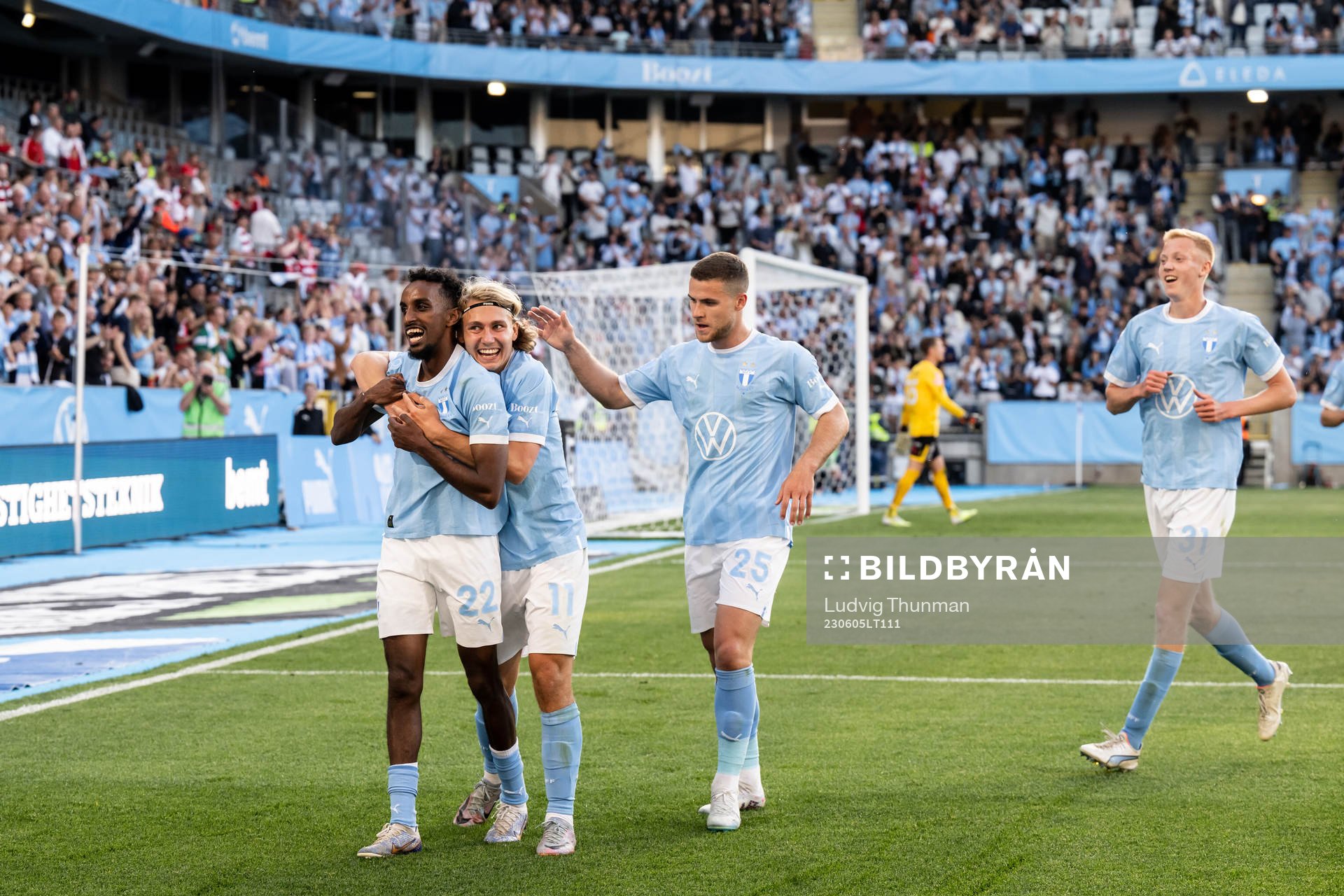 Malmö FFs Taha Ali, Sebastian Nanasi, Gabriel Busanello