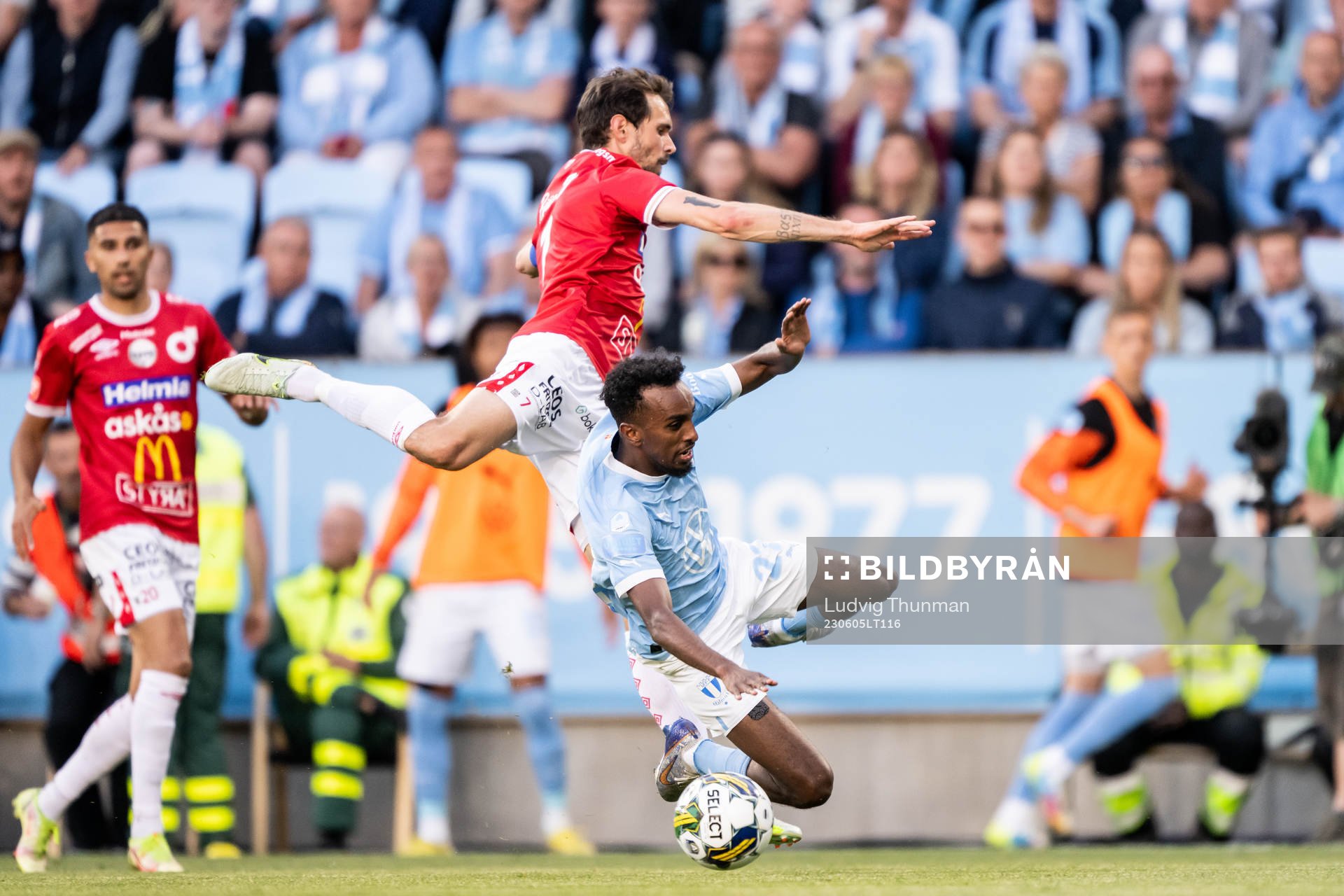 Degerfors Sebastian Ohlsson och Malmö FFs Taha Ali
