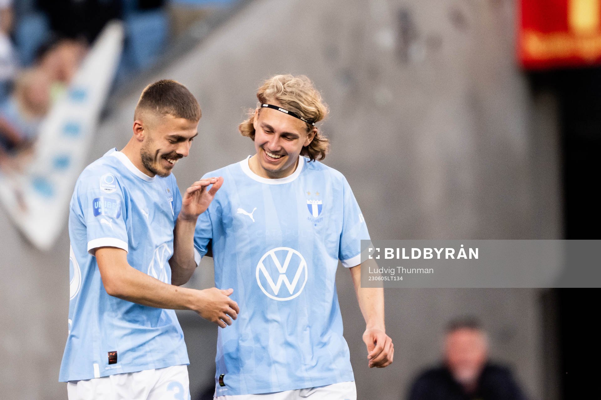 Malmö FFs Patriot Sejdiu och Sebastian Nanasi jublar