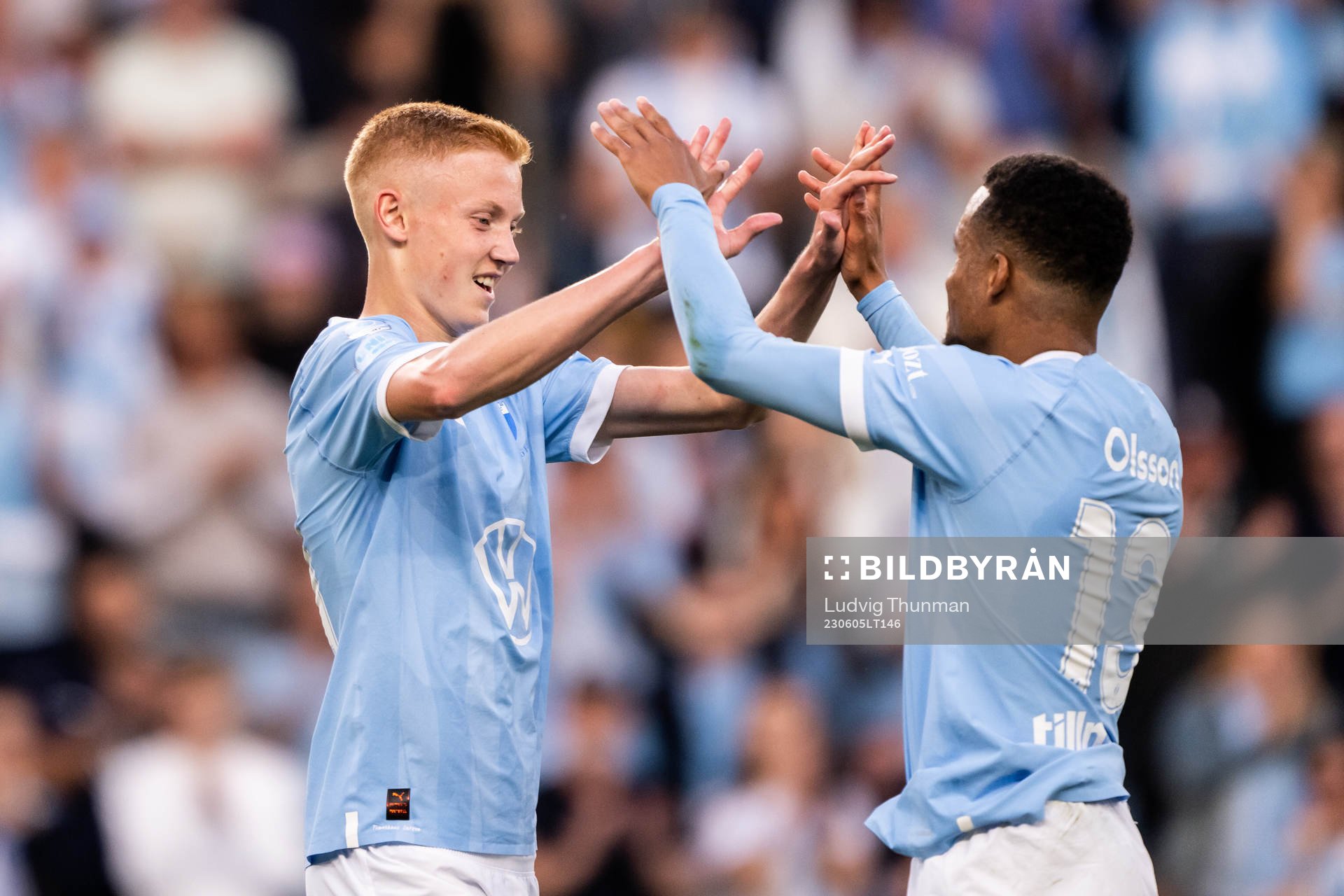 Malmö FFs Hugo Larsson och Martin Olsson