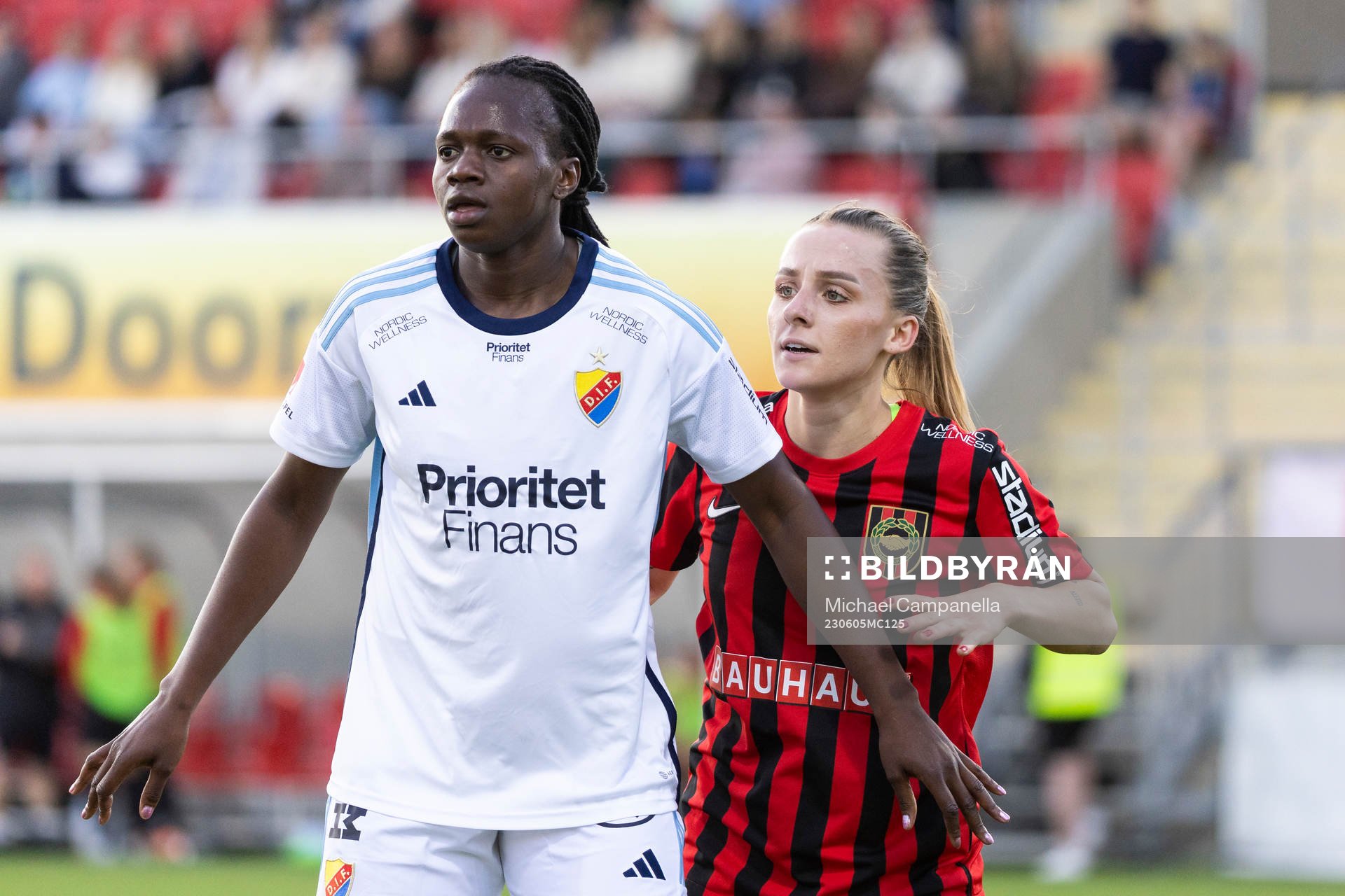 Djurgårdens Flavine Mawete Musolo och Brommapojkarnas