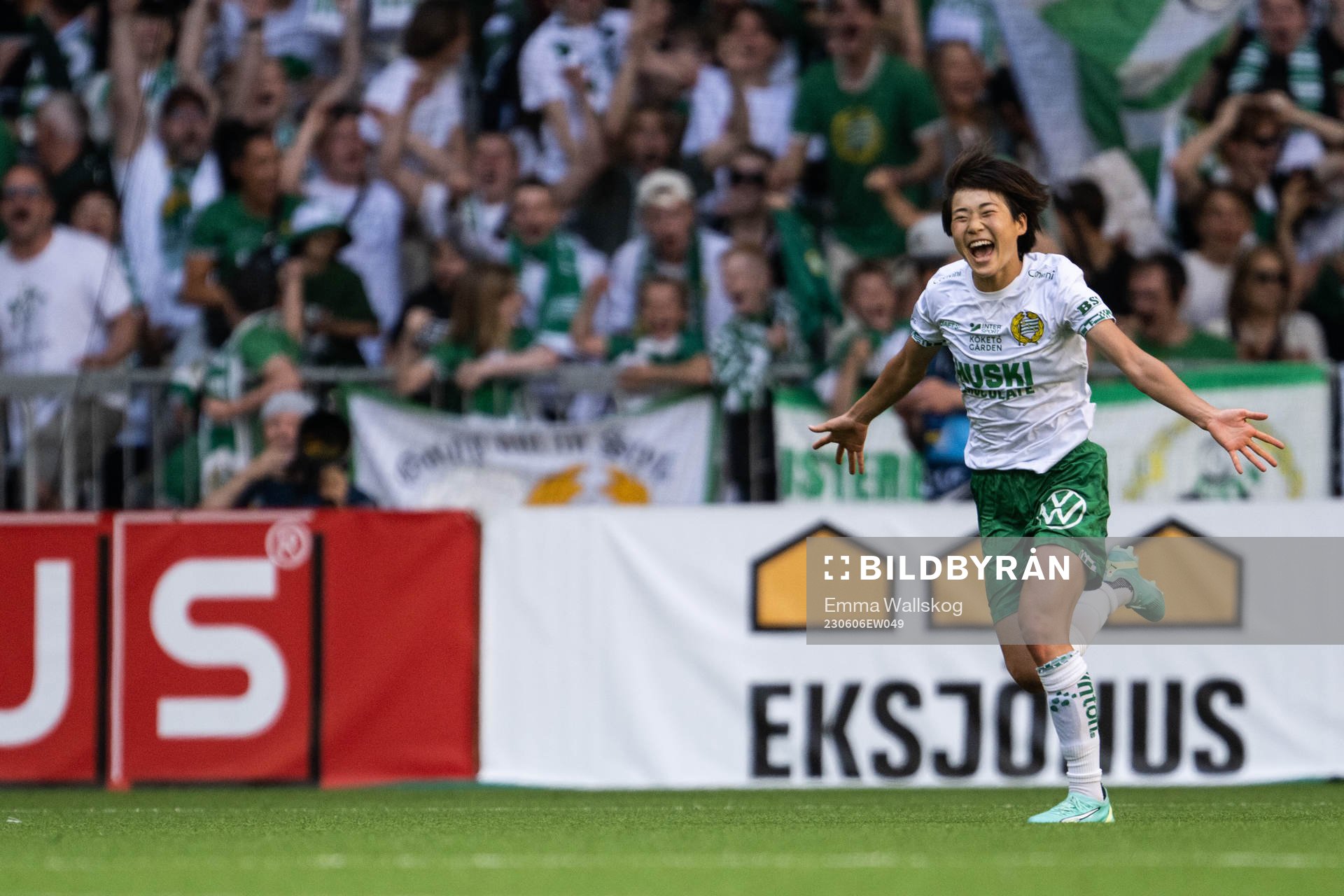 Hammarbys Maika Hamano jublar