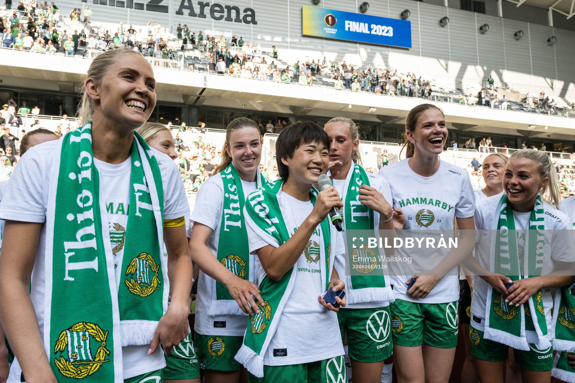 Hammarbys Alice Carlsson, Emma Westin, Maika Hamano och