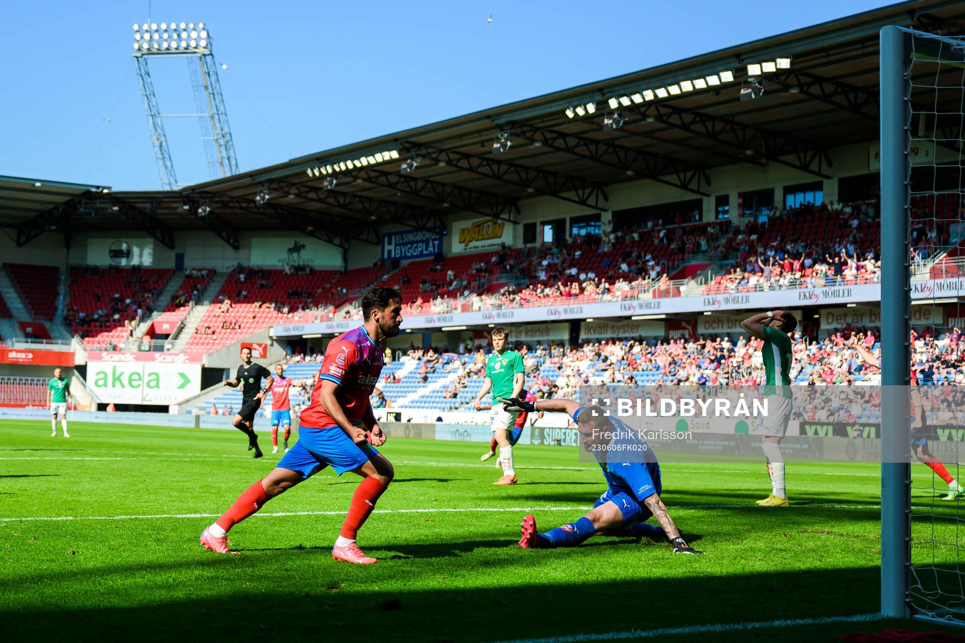under fotbollsmatchen i Superettan mellan Helsingborg och
