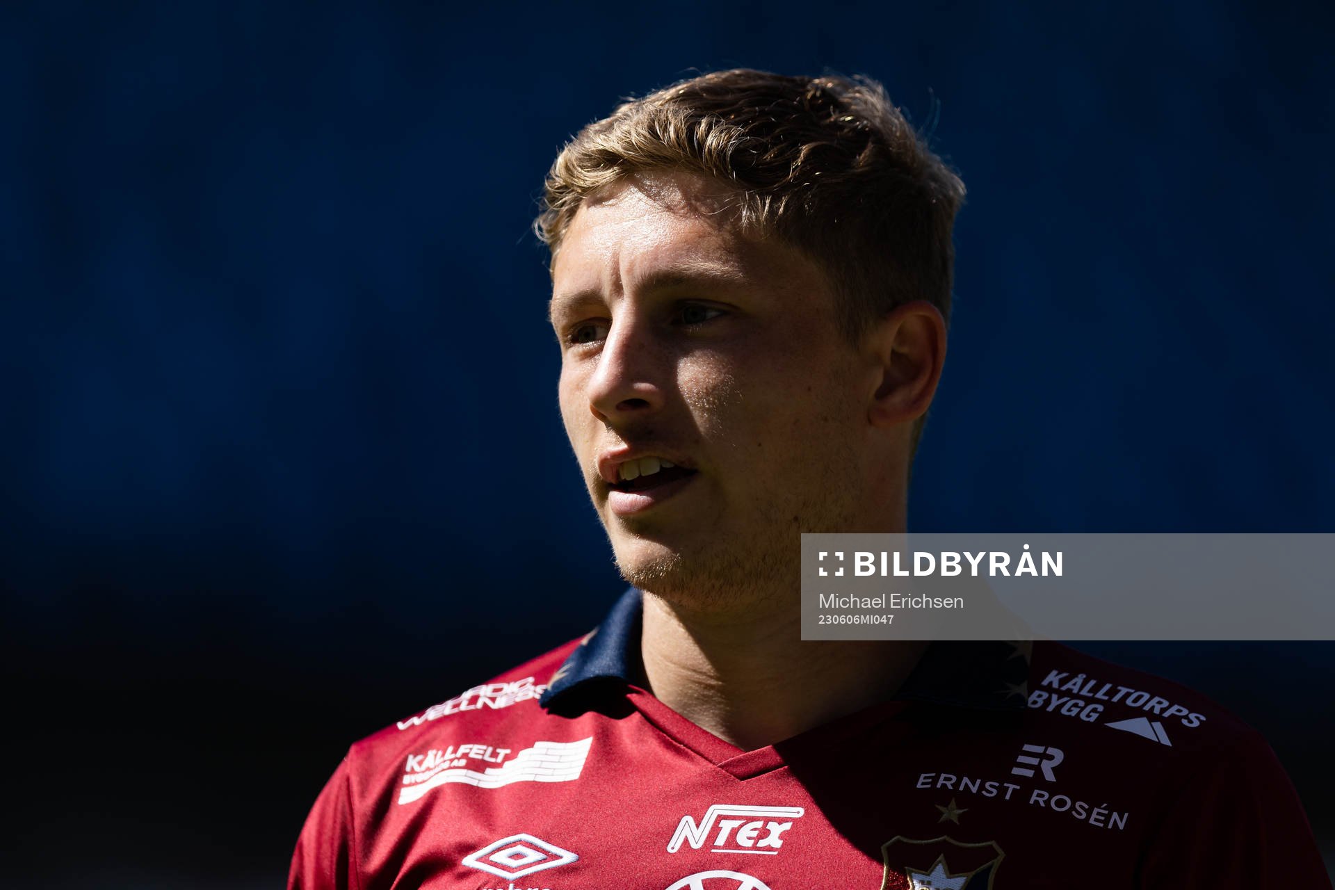 Örgrytes Anton Andreasson under fotbollsmatchen i Superettan mellan Örgryte och Landskrona den 6 juni 2023 i Göteborg. 